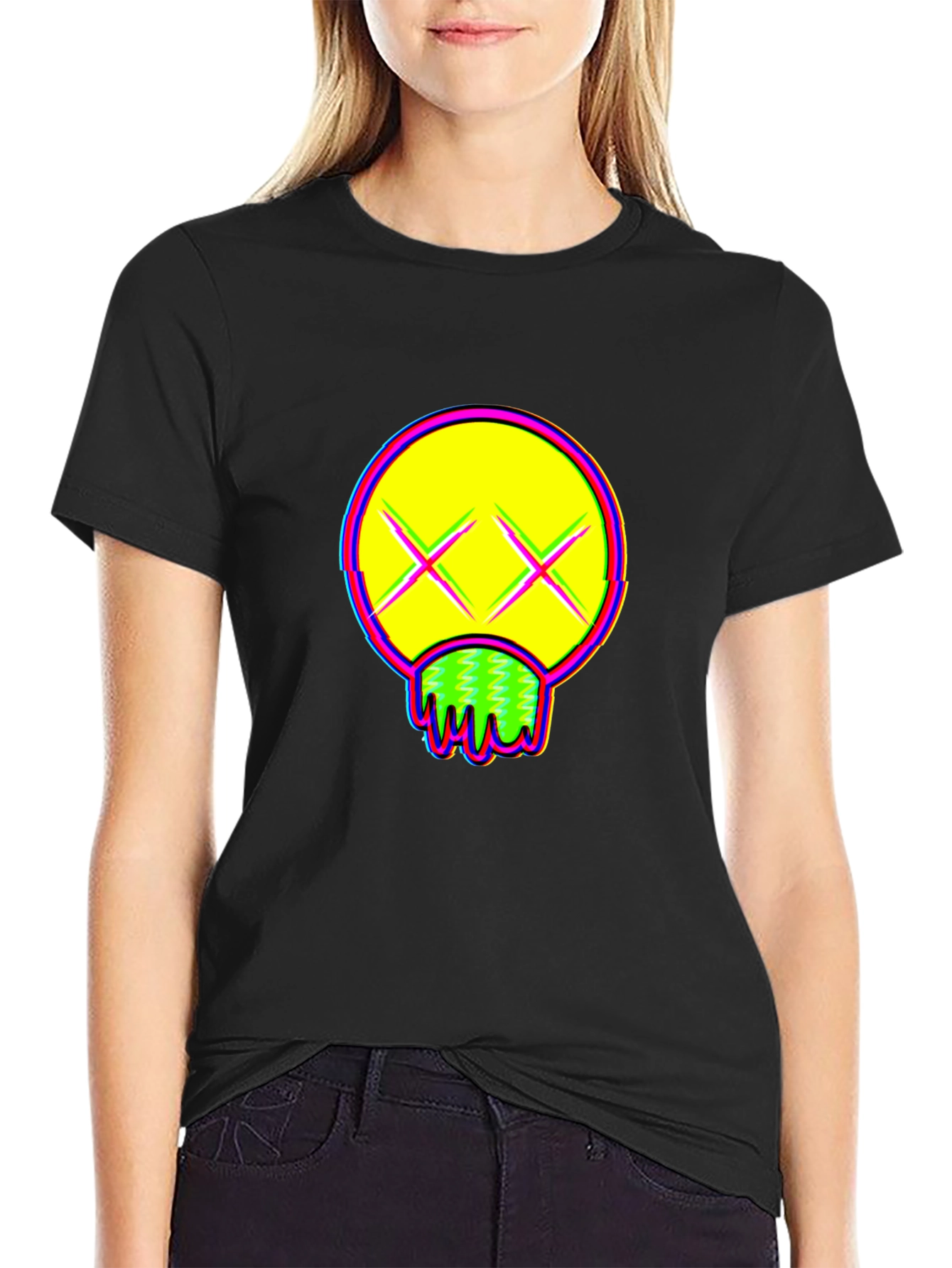 Vibrant Graphic Print Crew Neck T-Shirt