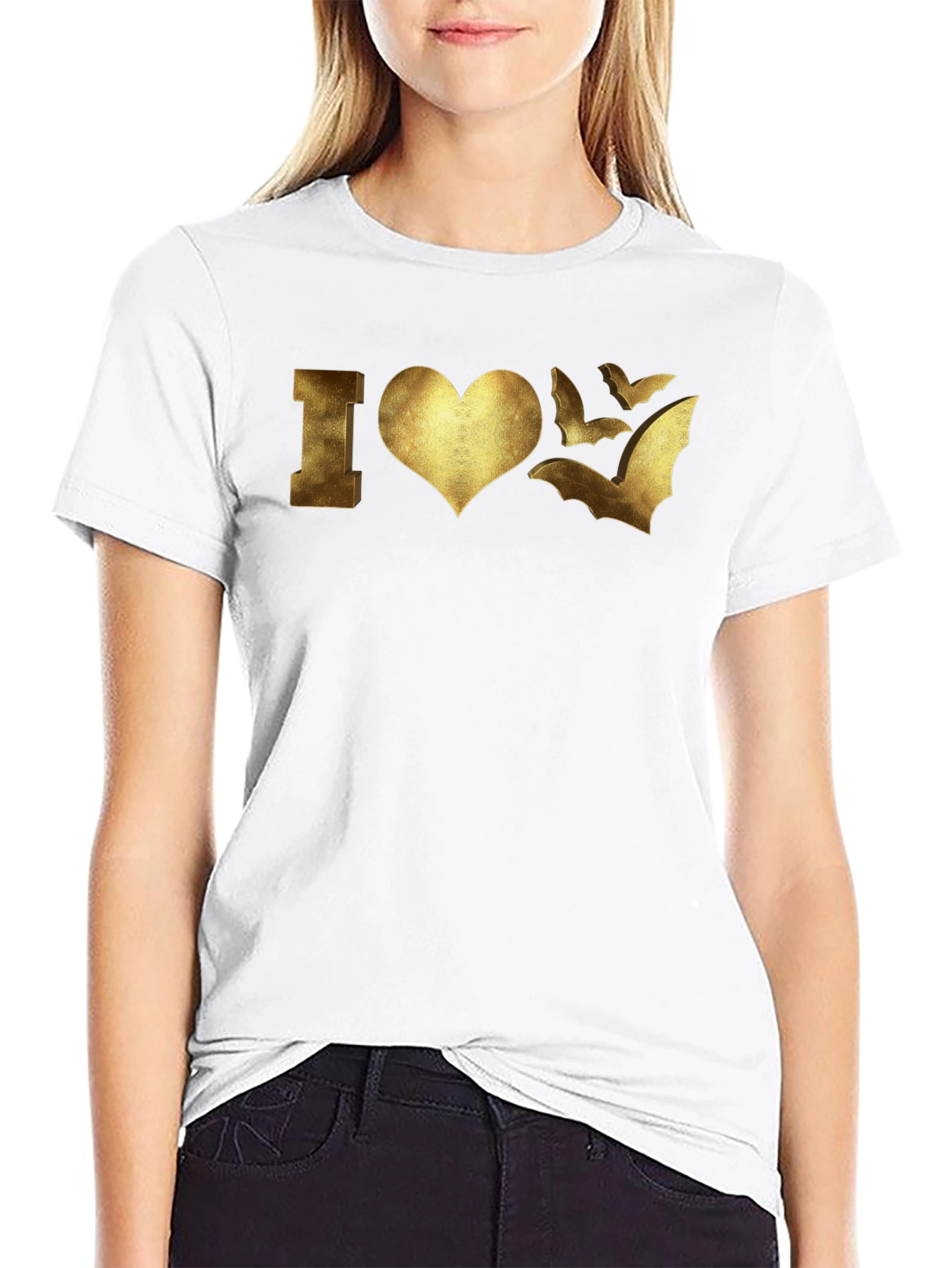 I Love Bats Graphic T-Shirt - Black