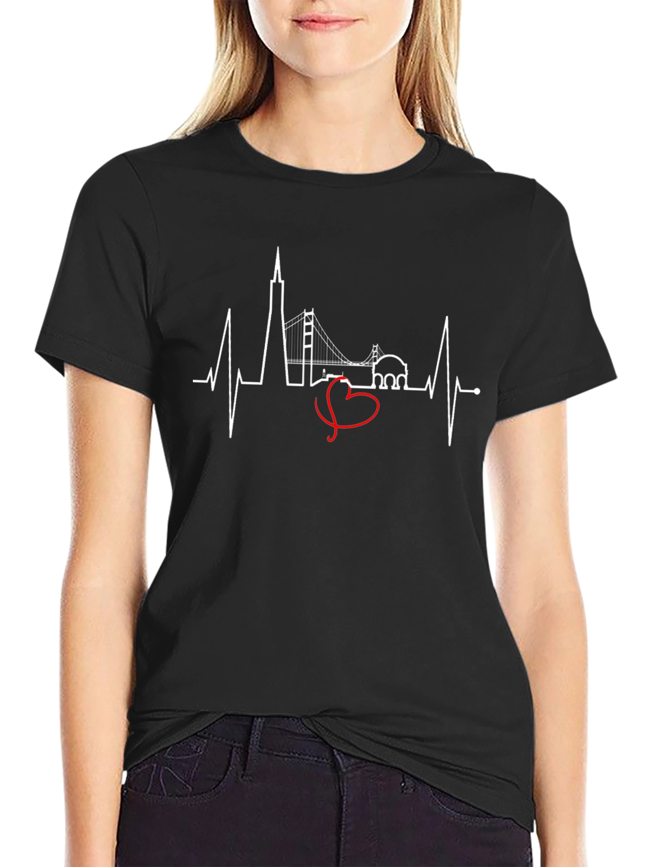 San Francisco Skyline Heartbeat T-Shirt