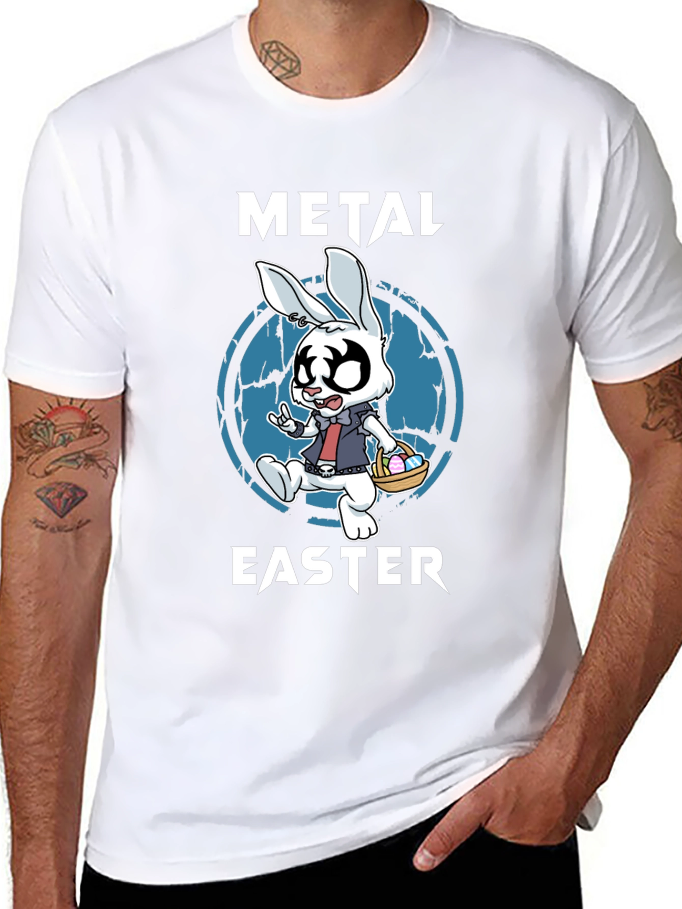 Metal Easter Bunny T-Shirt - Rock and Roll Easter