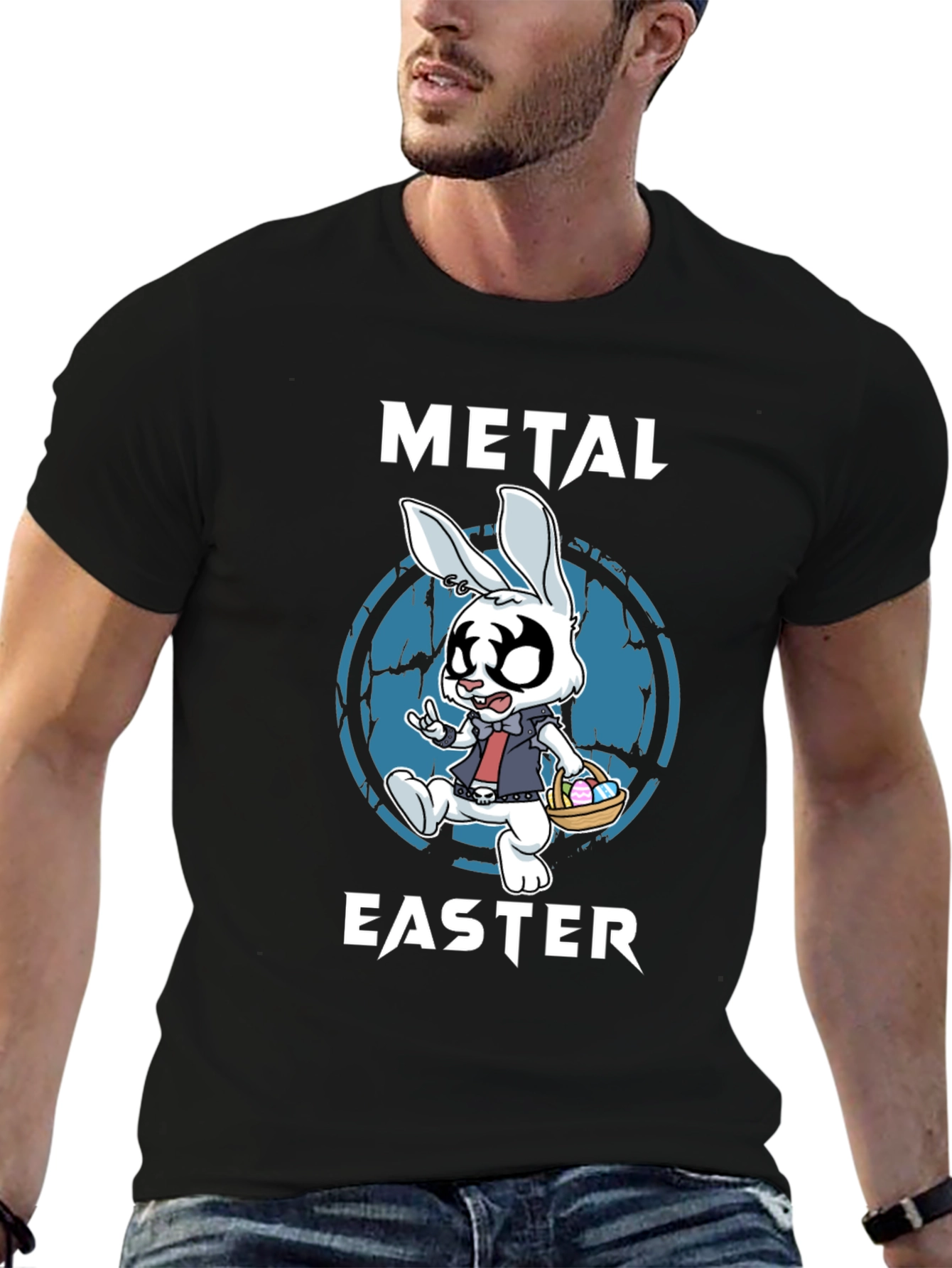 Metal Easter Bunny T-Shirt - Rock and Roll Easter