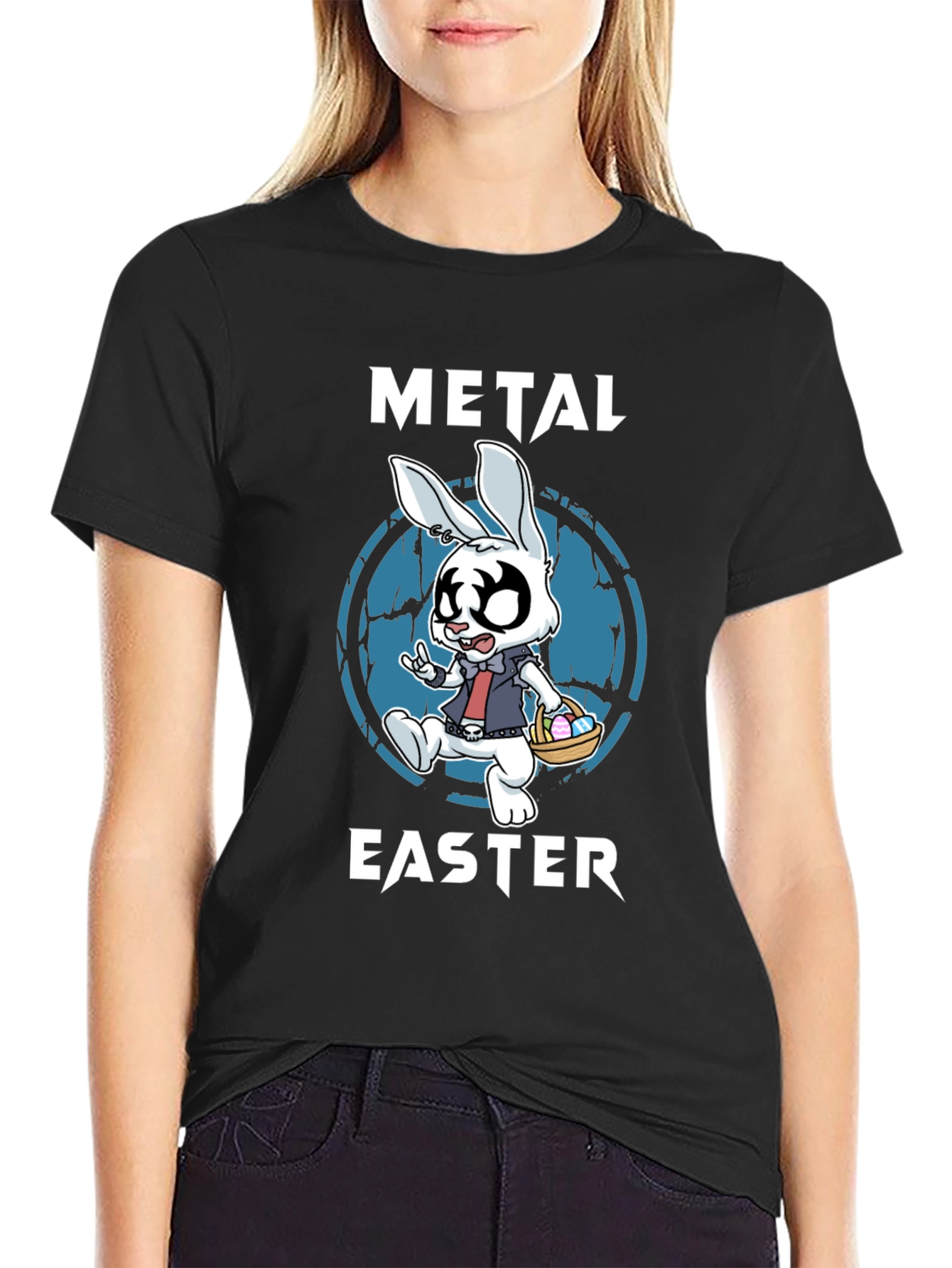 Metal Easter Bunny T-Shirt - Rock and Roll Easter