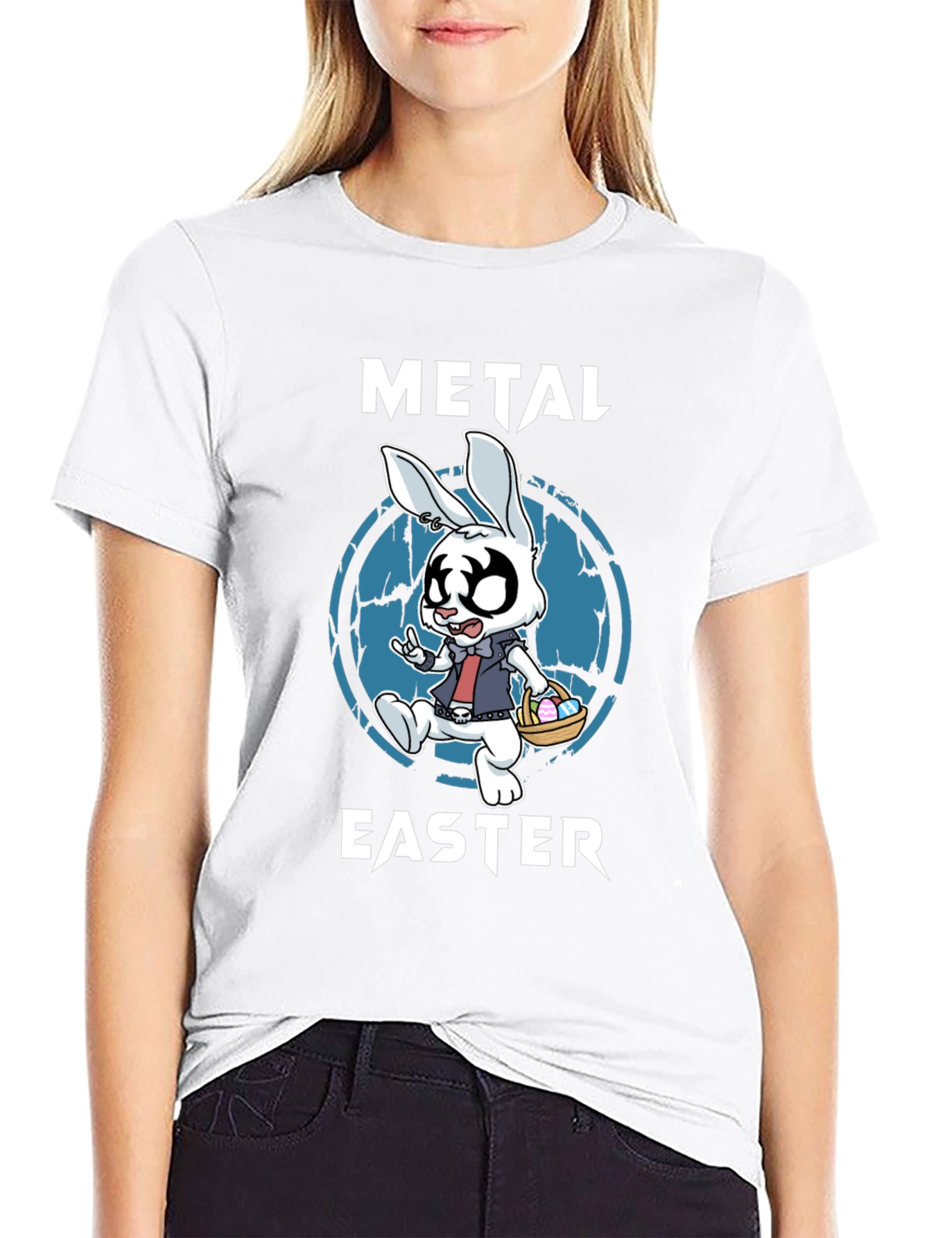 Metal Easter Bunny T-Shirt - Rock and Roll Easter