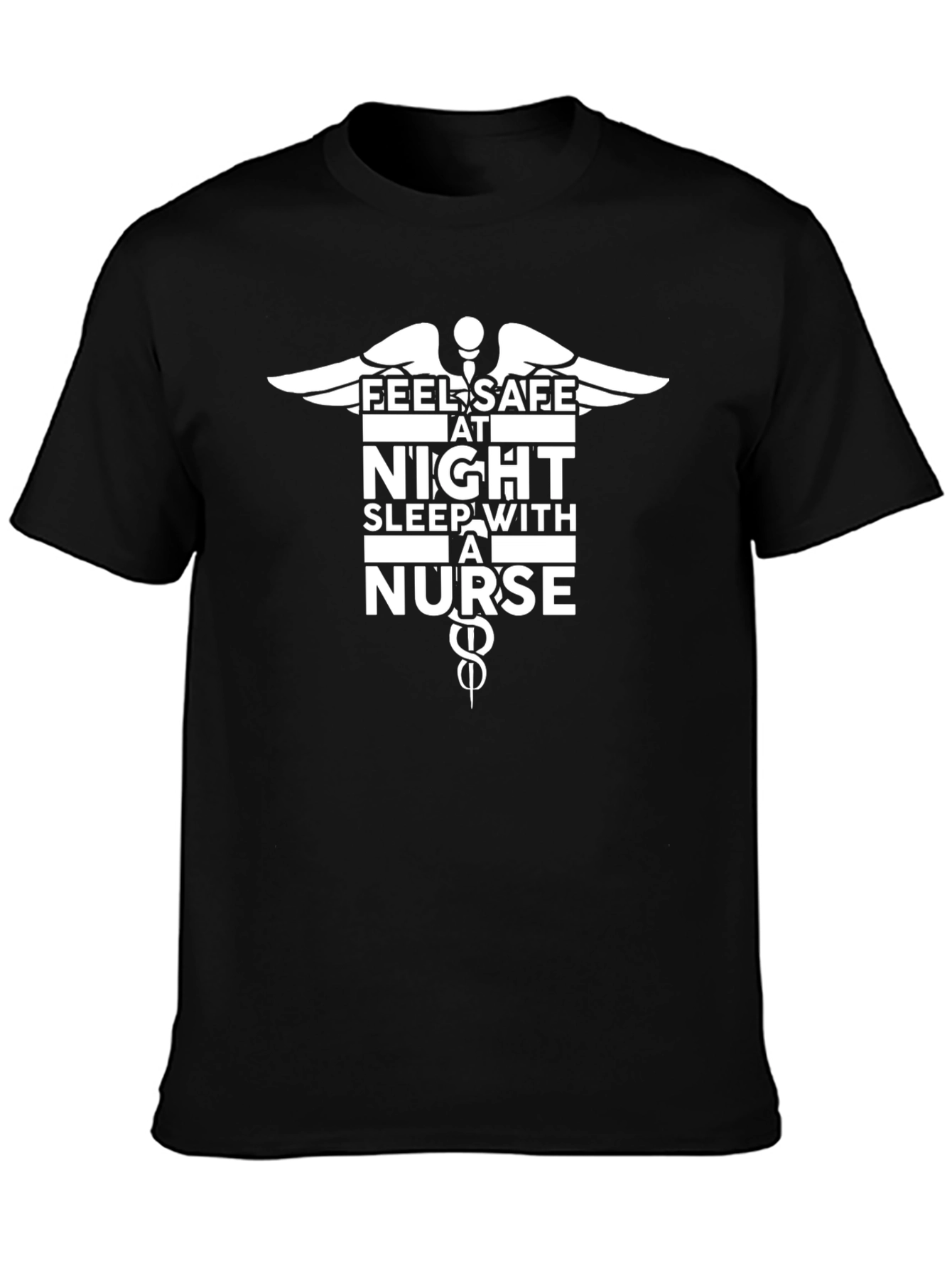 Feel Safe at Night Nurse Graphic T-Shirt