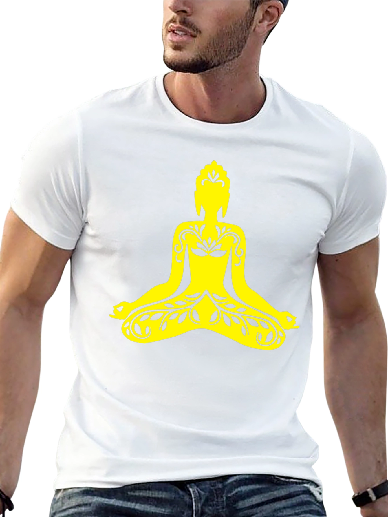 Buddha Graphic Print Black T-Shirt