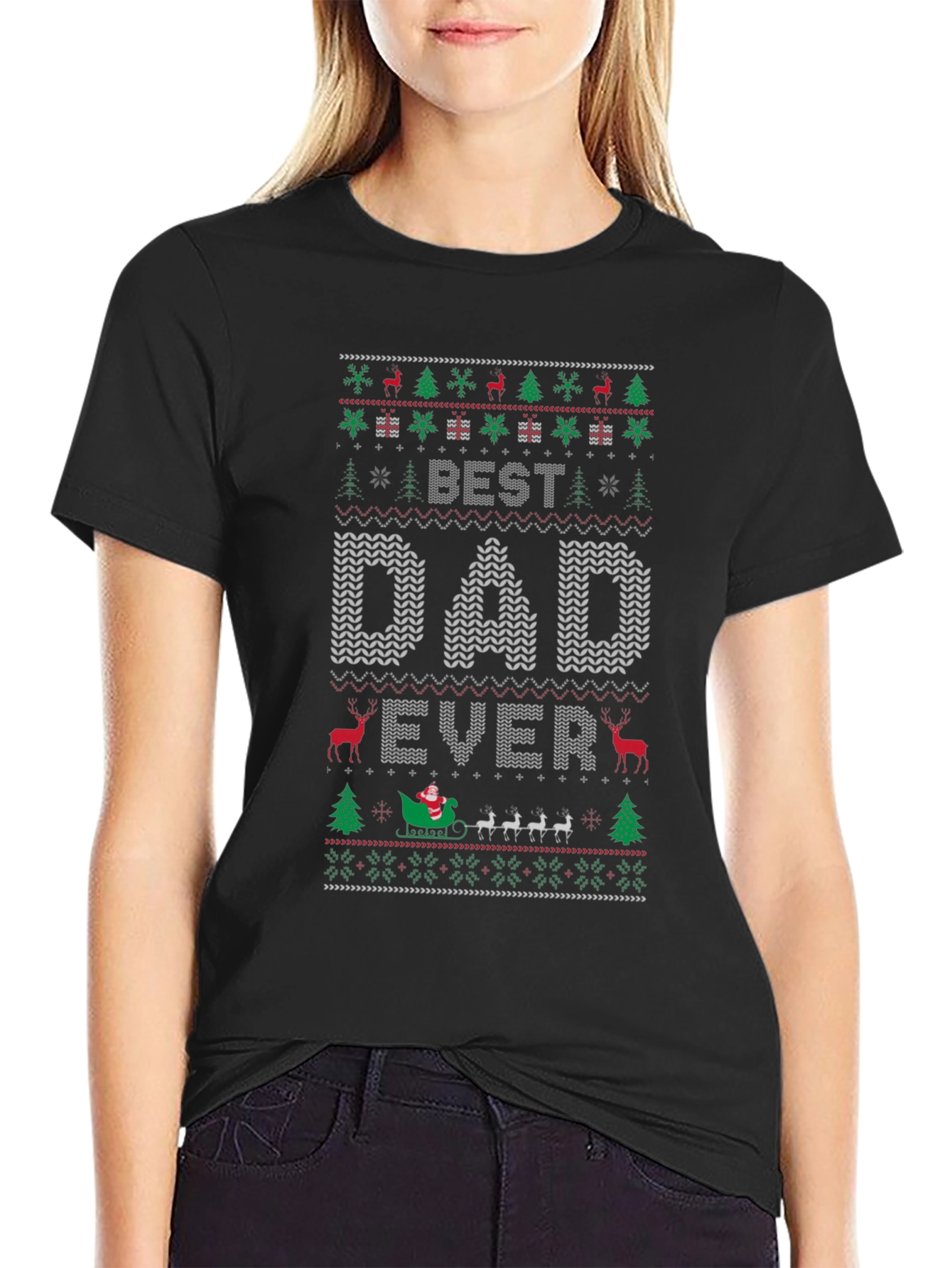 Best Dad Ever Christmas Sweater T-Shirt