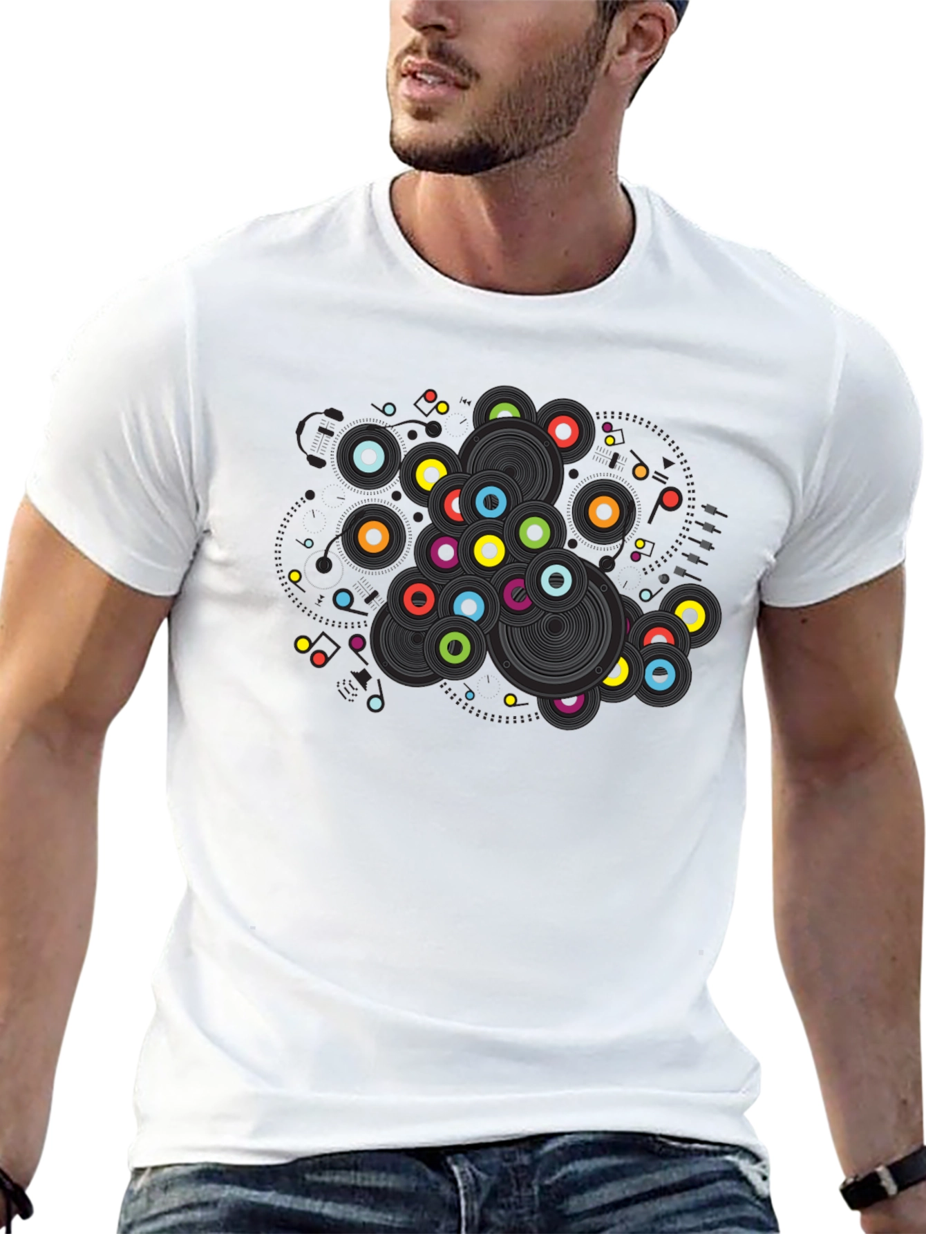 Vibrant Retro Record T-Shirt