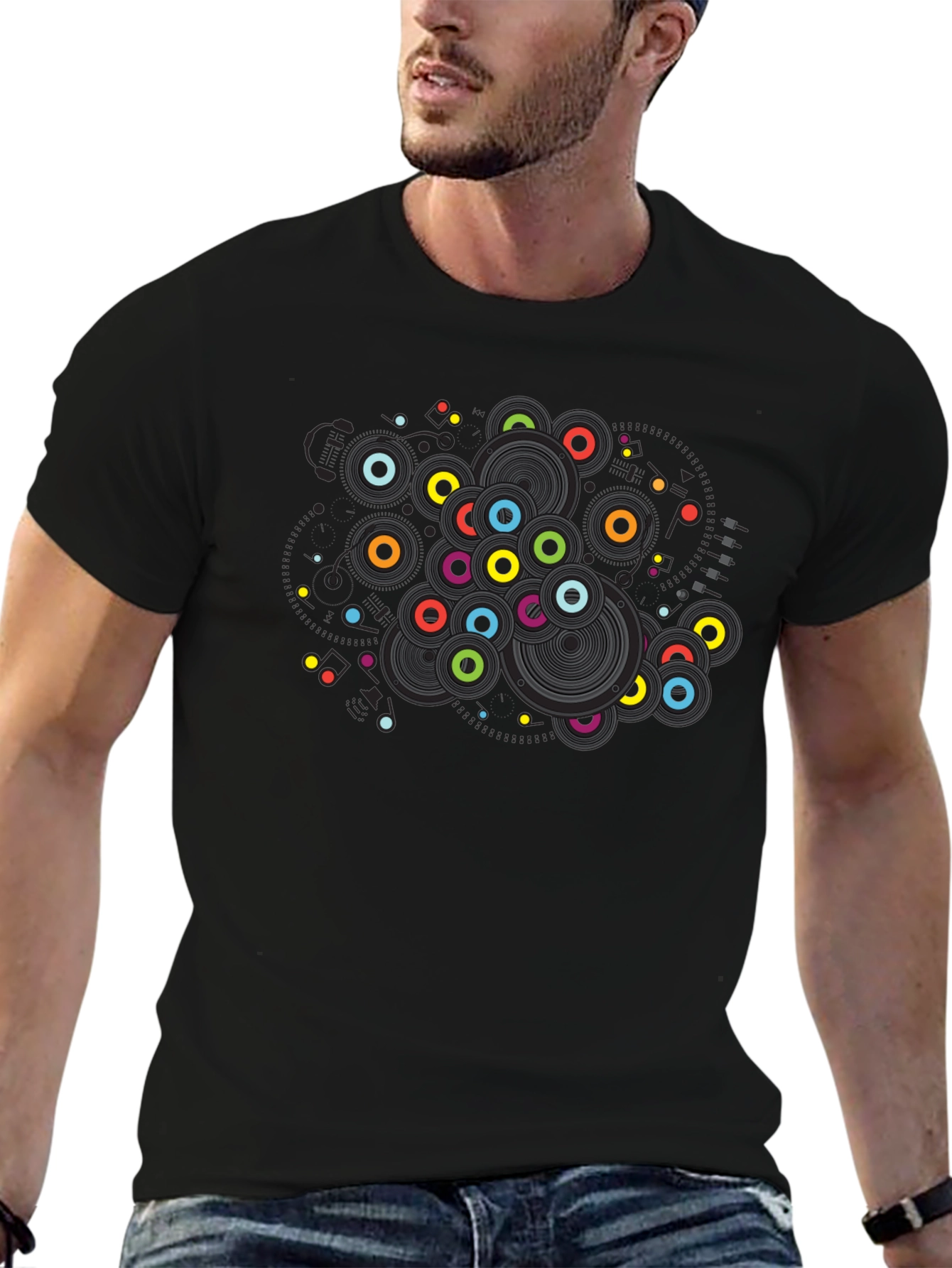 Vibrant Retro Record T-Shirt
