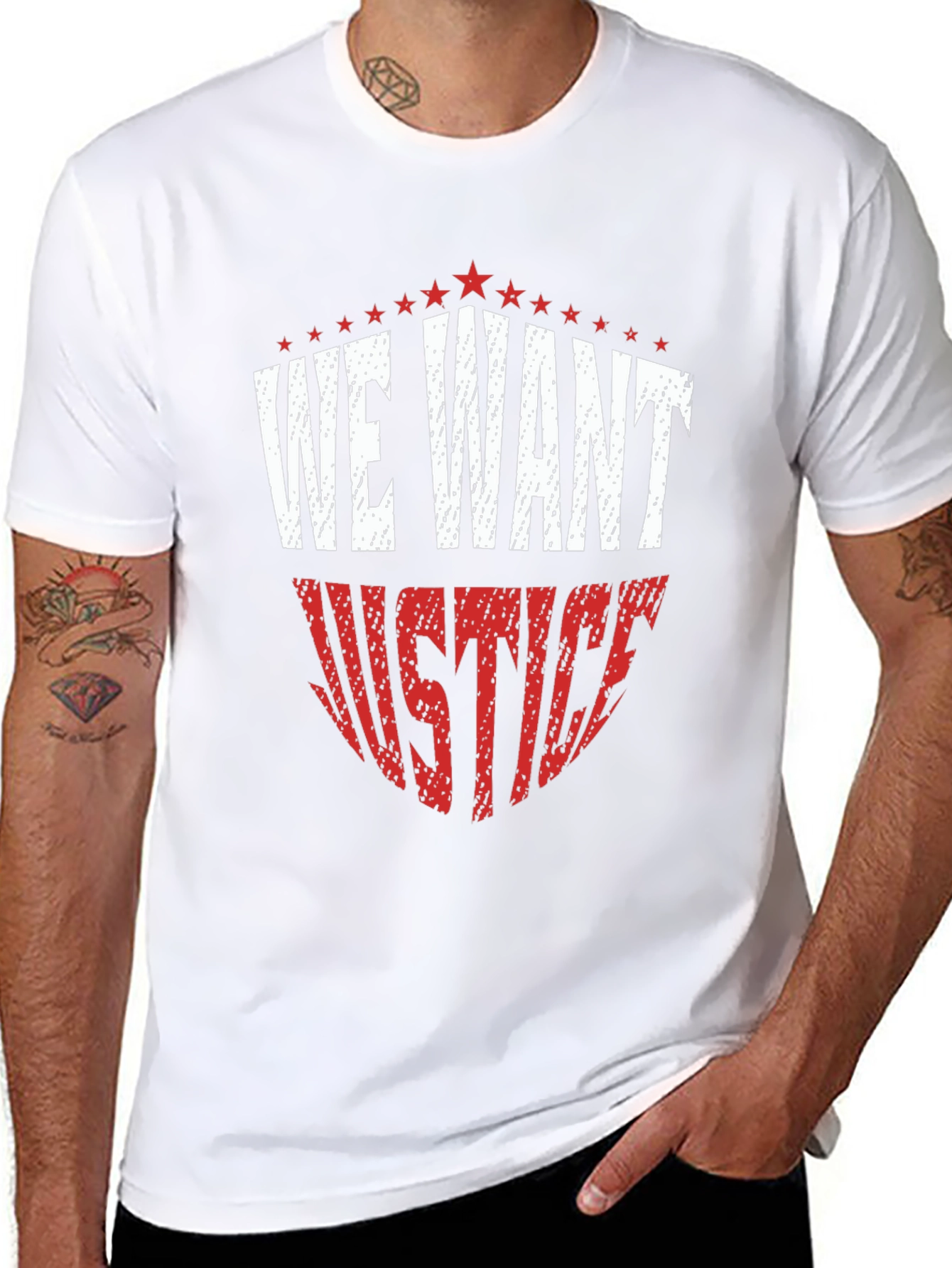 We Want Justice Graphic Tee - Black Cotton T-Shirt