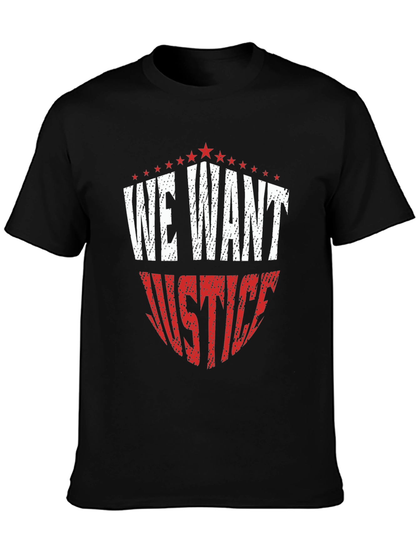 We Want Justice Graphic Tee - Black Cotton T-Shirt