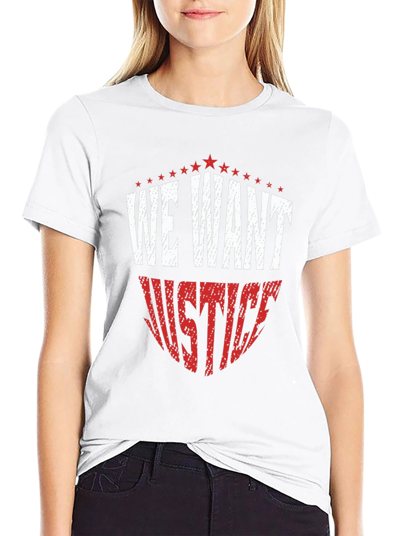 We Want Justice Graphic Tee - Black Cotton T-Shirt