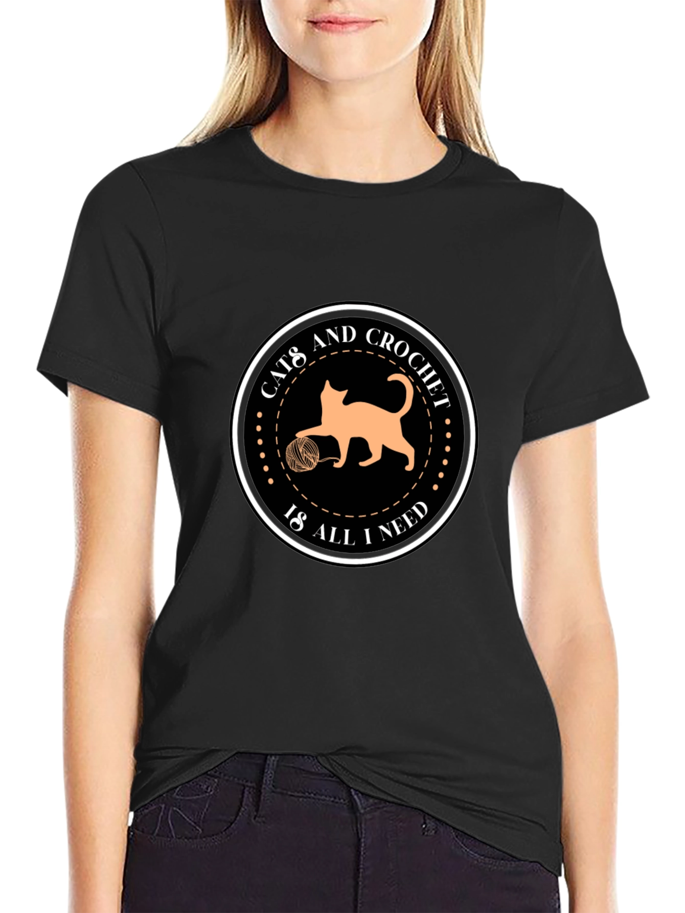 Cats and Crochet Graphic T-Shirt