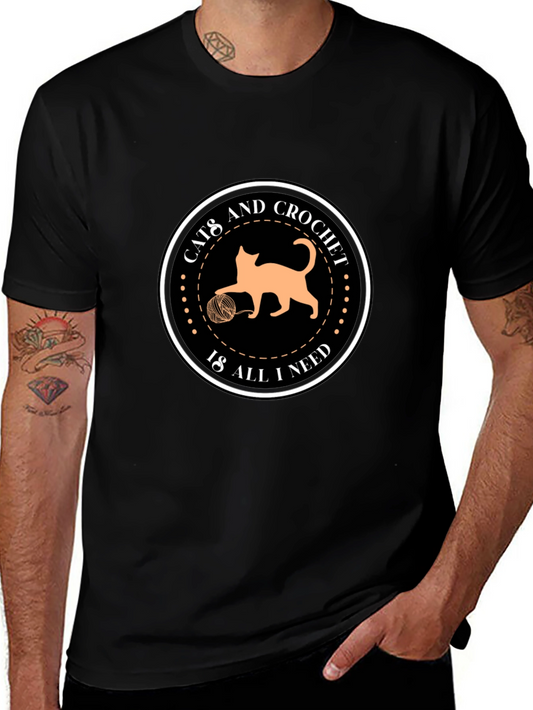 Cats and Crochet Graphic T-Shirt