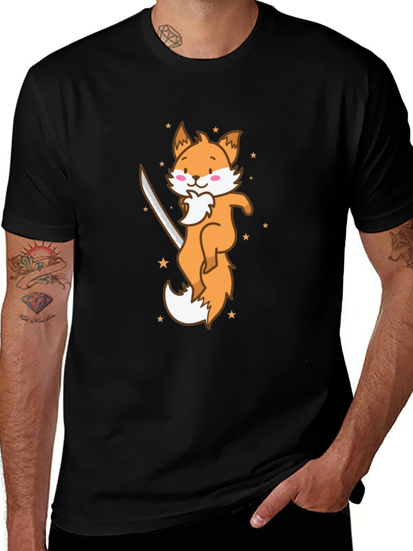 Ninja Fox T-Shirt - Cute Cartoon Animal Graphic Tee
