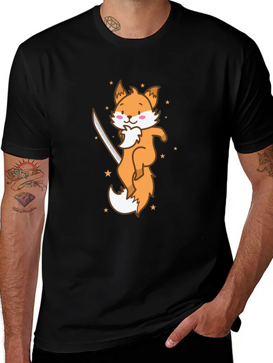 Ninja Fox T-Shirt - Cute Cartoon Animal Graphic Tee