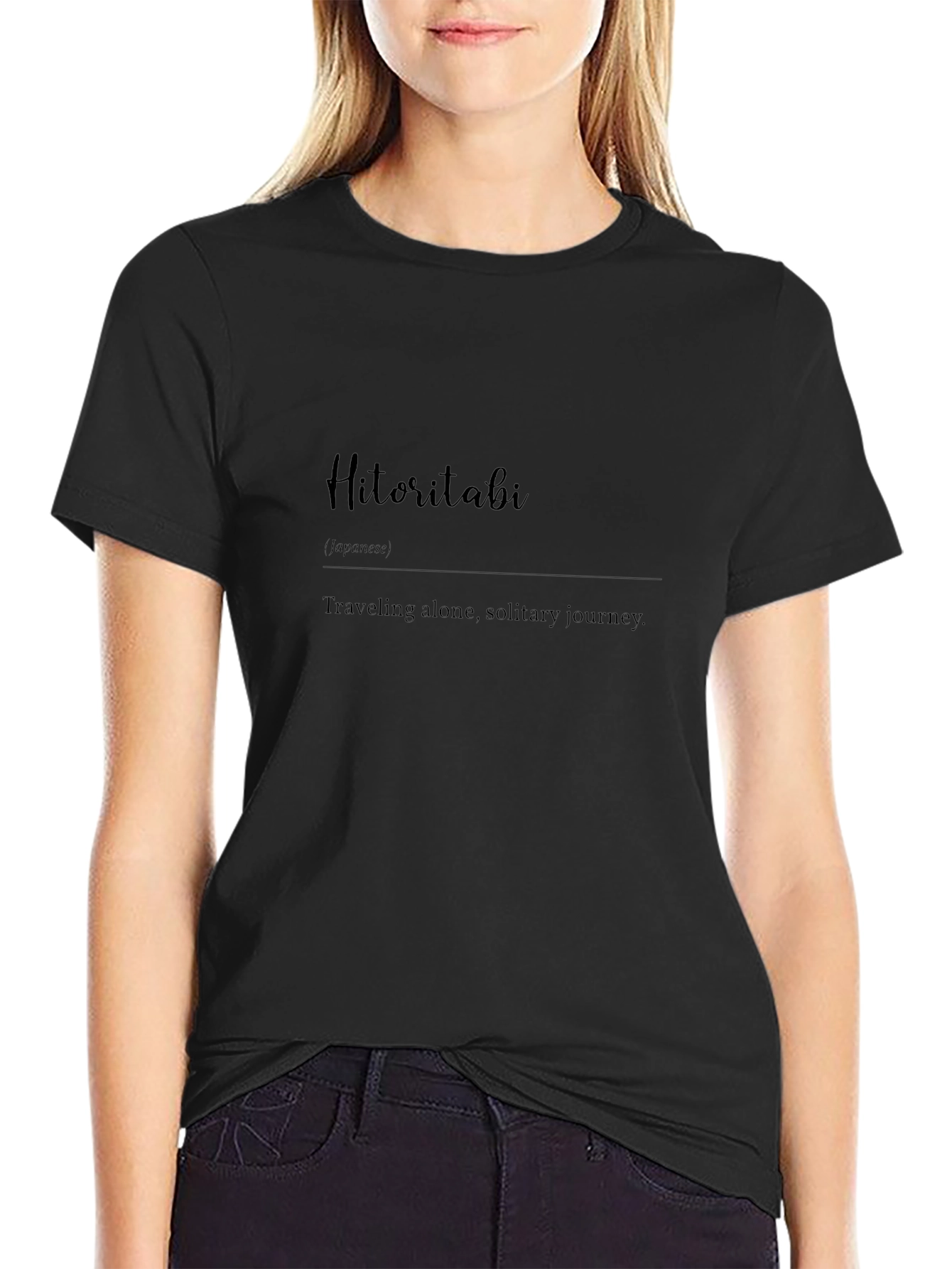Hitoritabi Black T-Shirt - Solo Journey