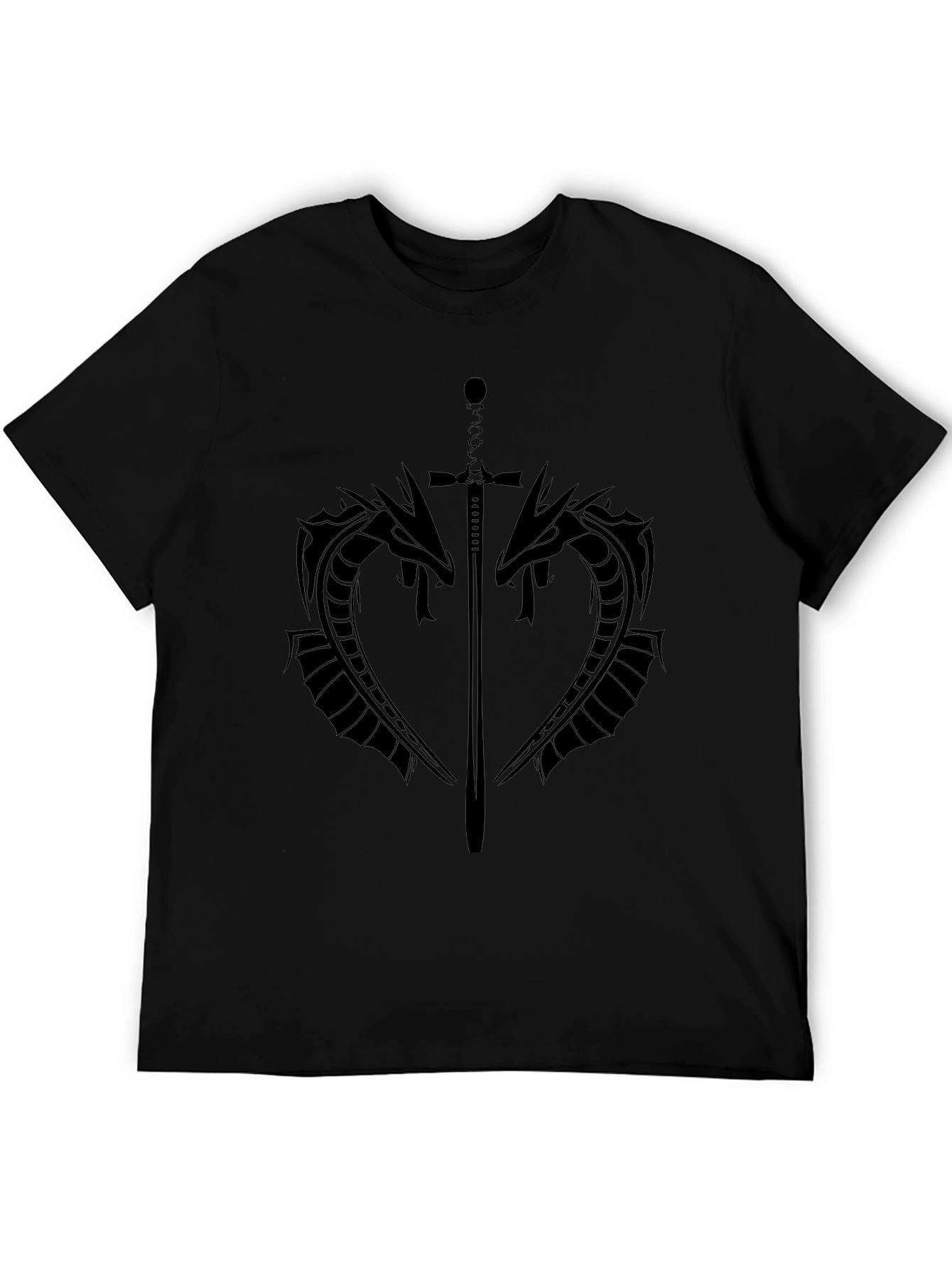 Dragon & Sword Graphic Tee - Black