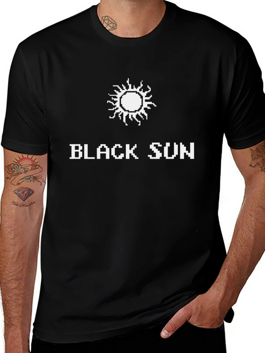 Black Sun Graphic Tee - Pixel Art Style