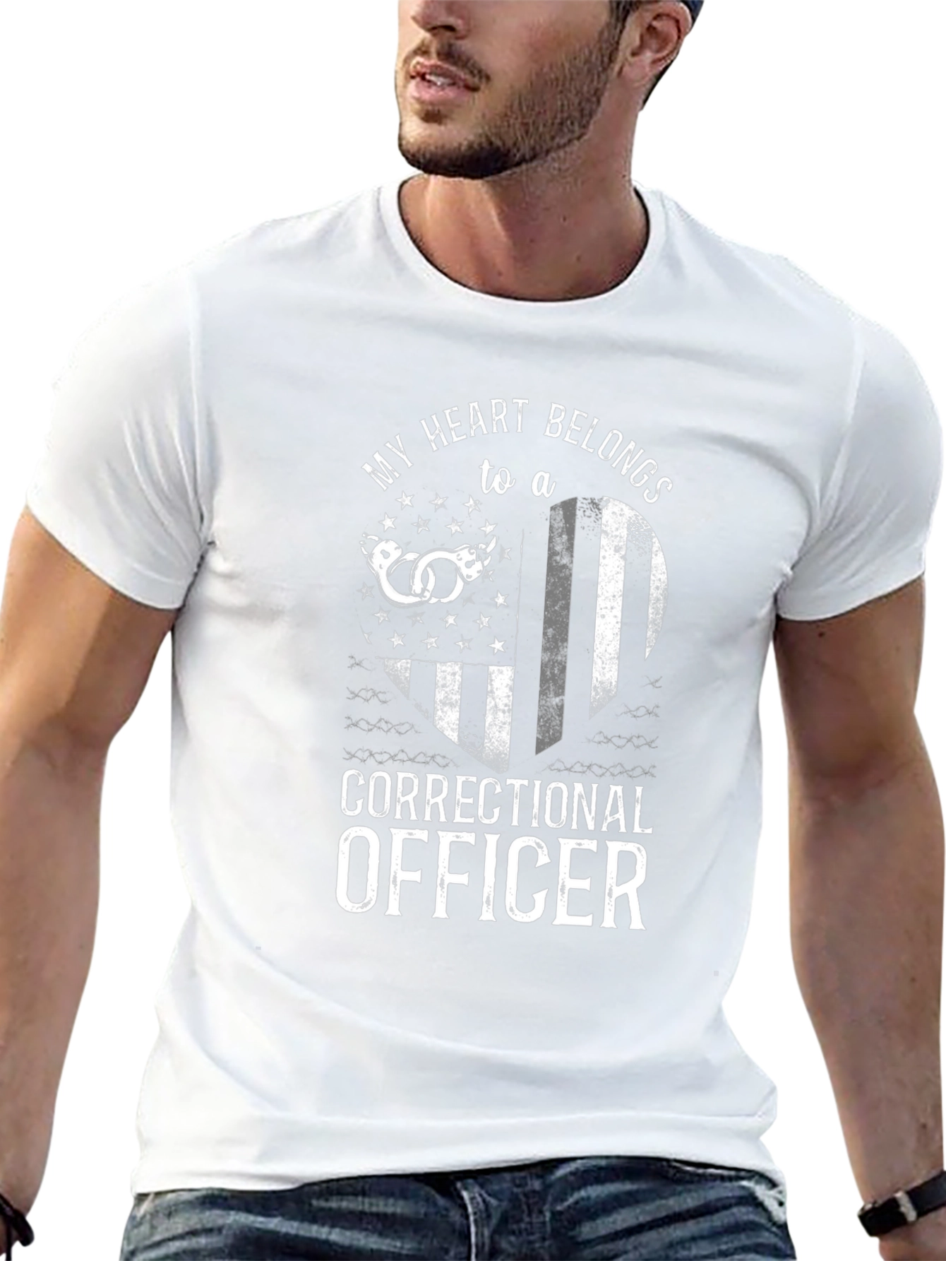 Correctional Officer Heart Graphic T-Shirt