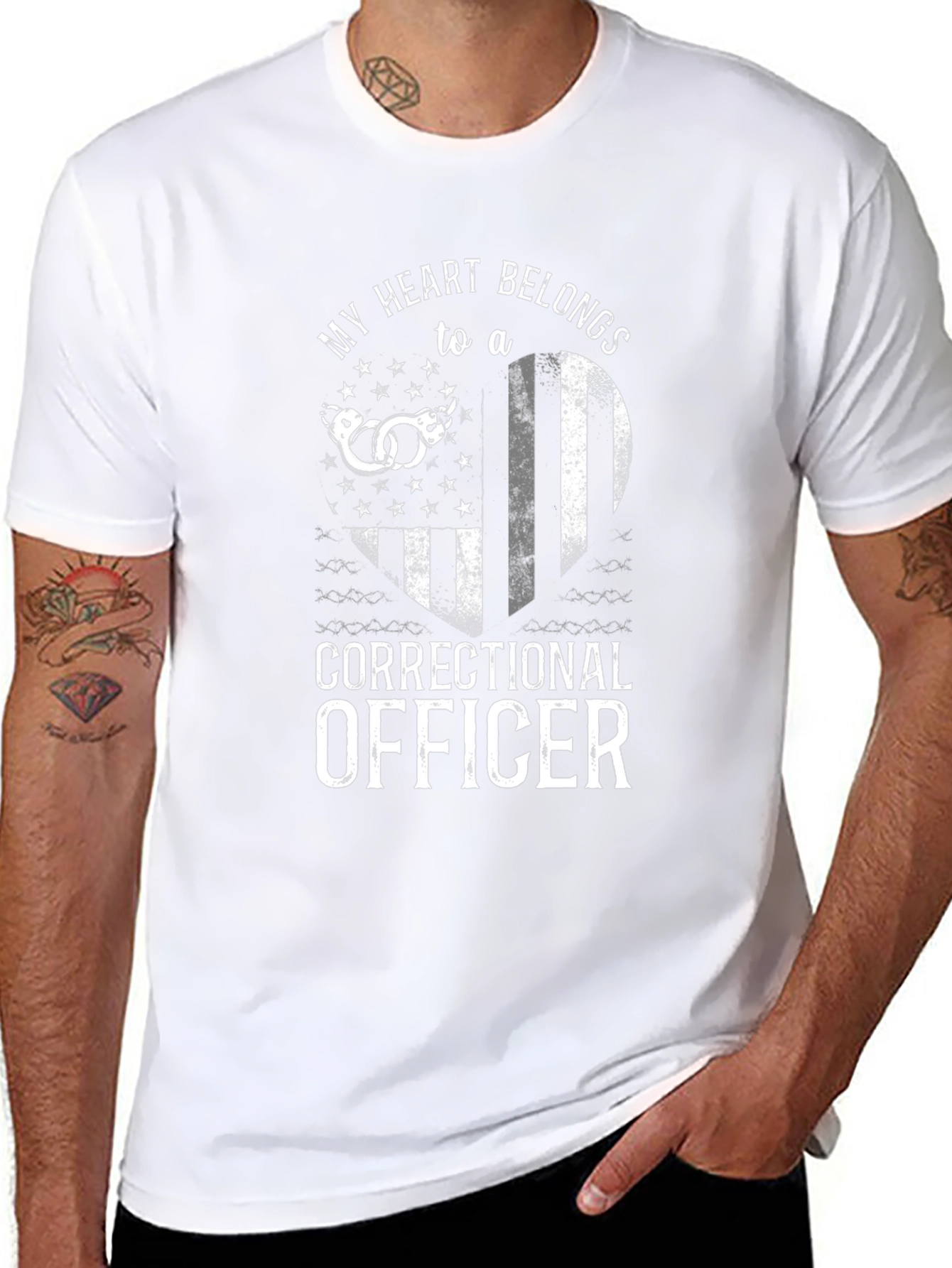 Correctional Officer Heart Graphic T-Shirt