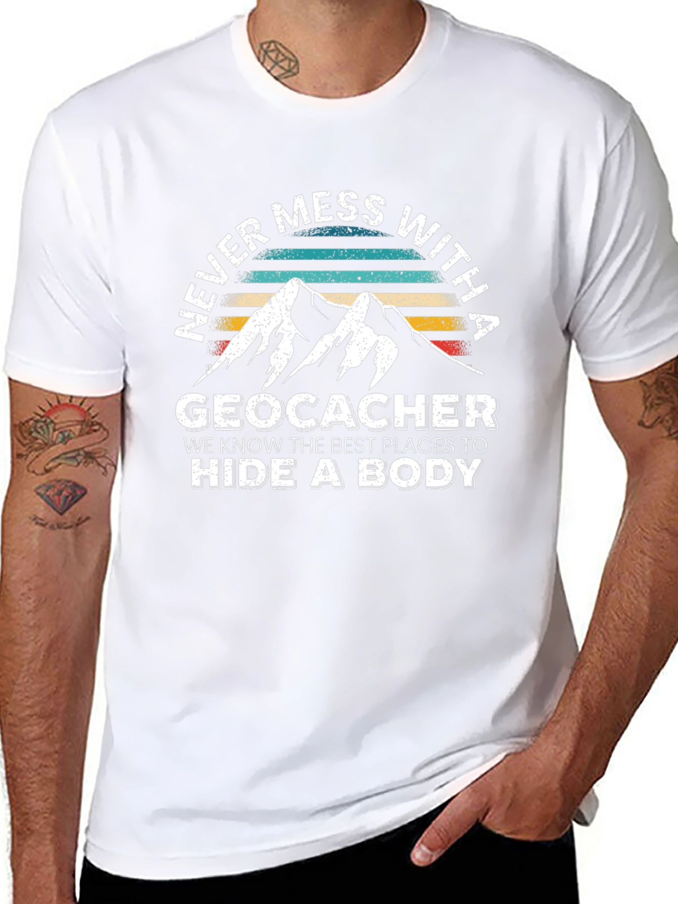 Geocacher Hide a Body Graphic T-Shirt