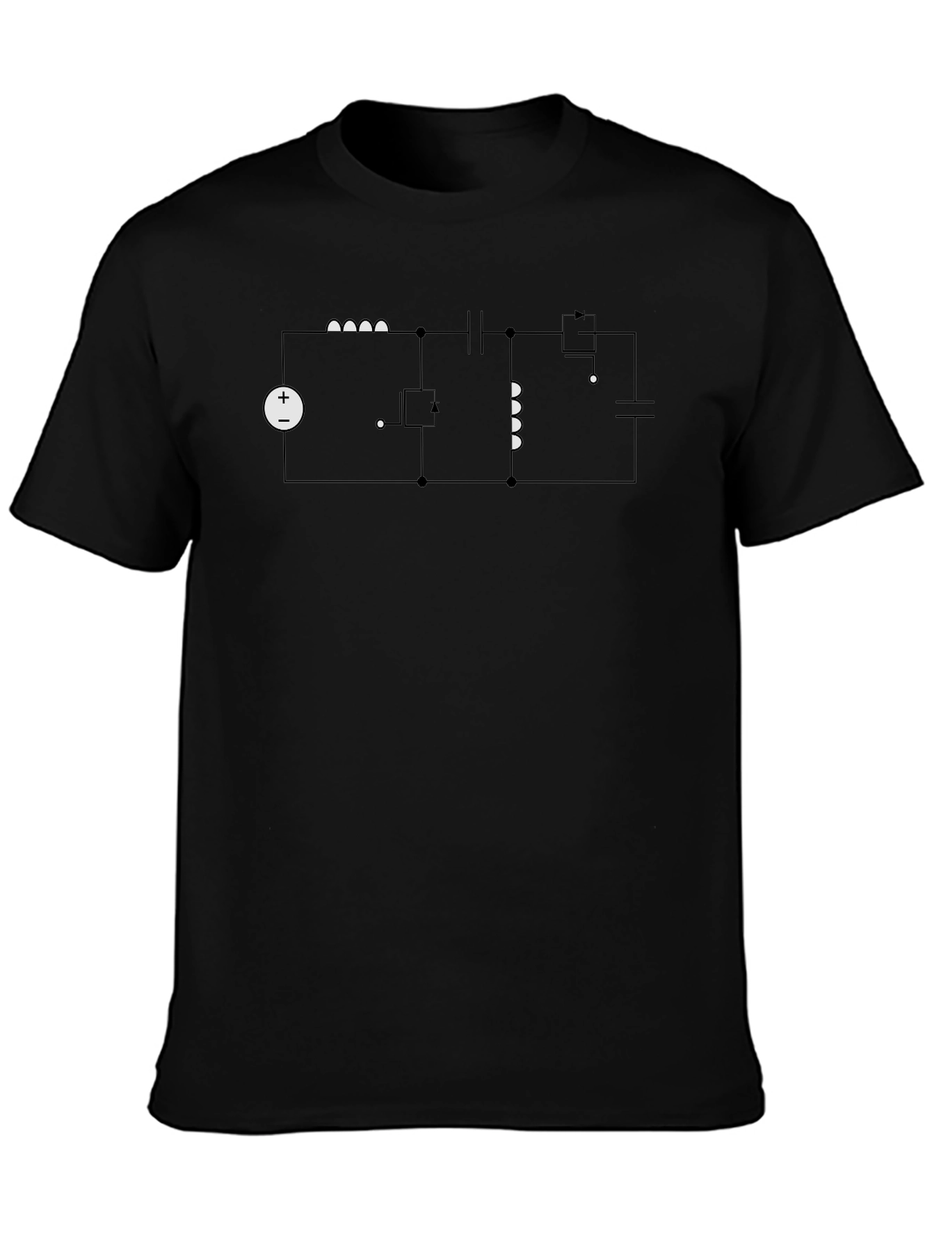 Circuit Design Graphic Tee - Black Cotton T-Shirt