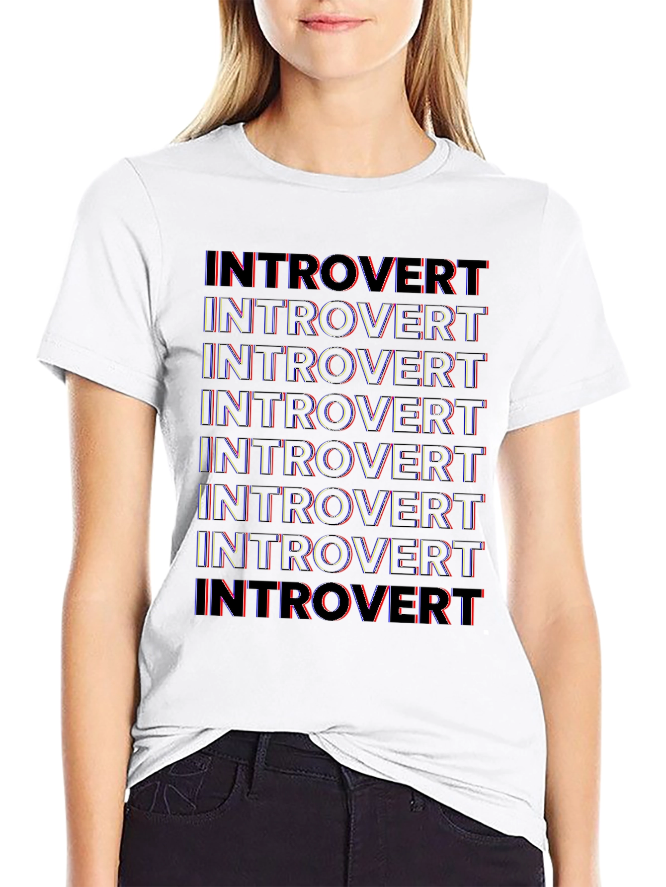 Introvert Graphic Print Crew Neck T-Shirt