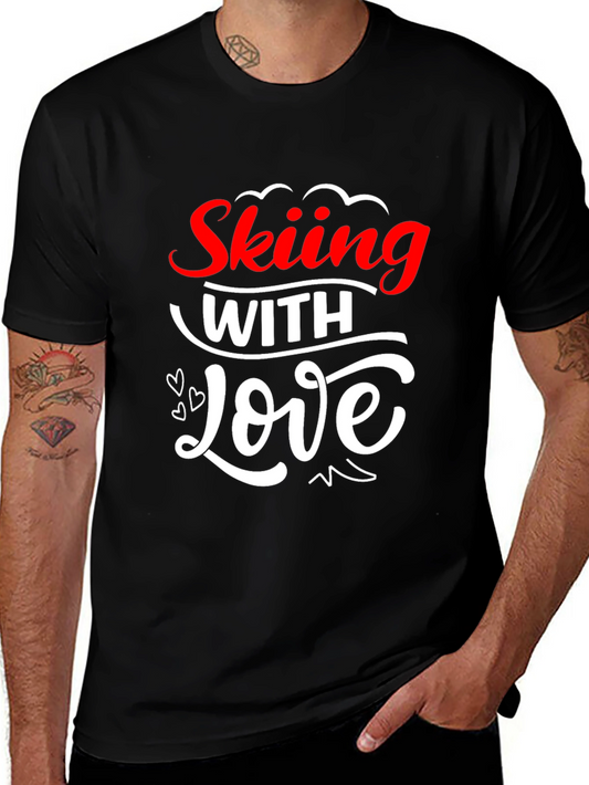 Skiing With Love Graphic T-Shirt - Black