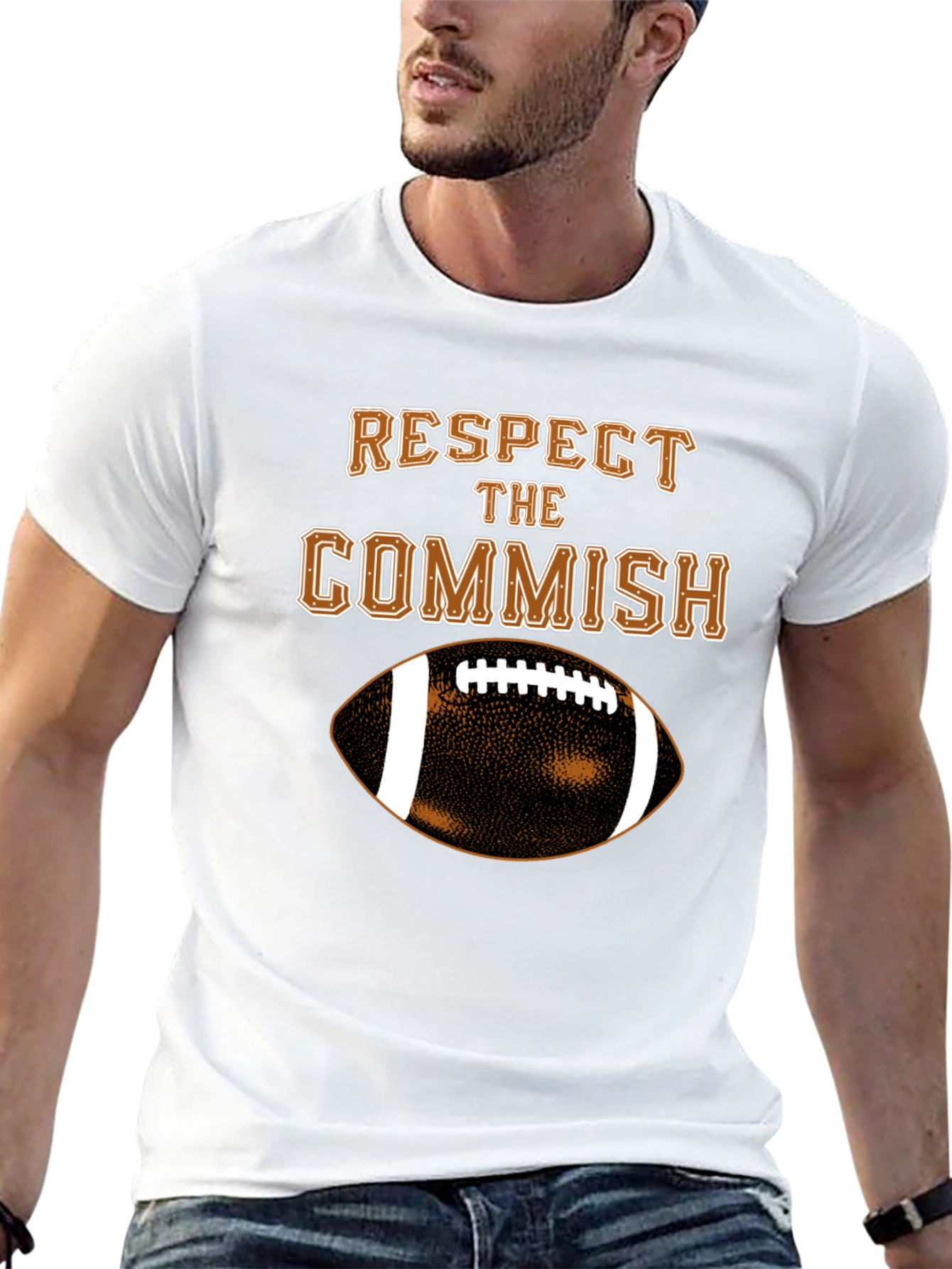 Respect the Commish T-Shirt - Football Fantasy League Gift