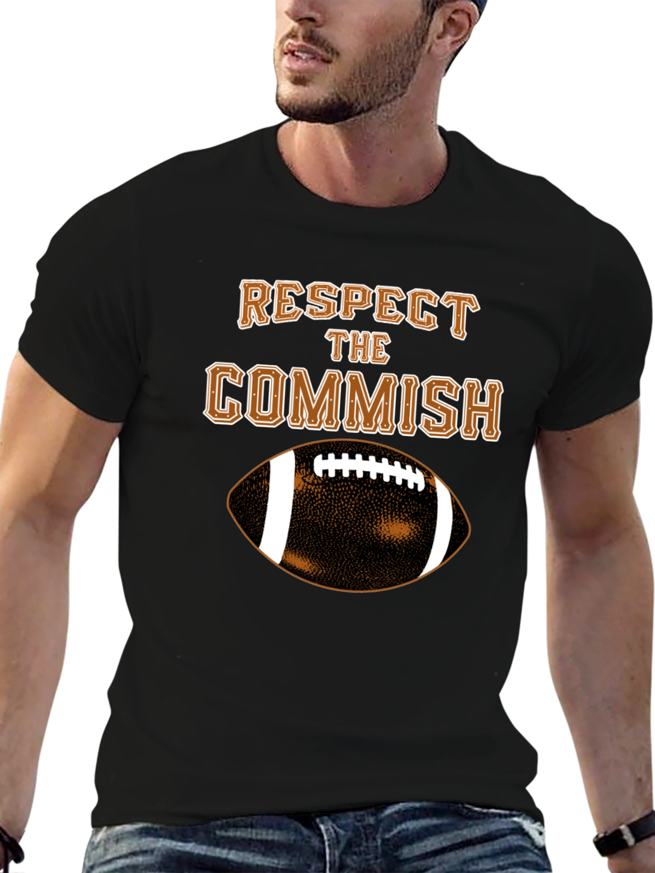 Respect the Commish T-Shirt - Football Fantasy League Gift