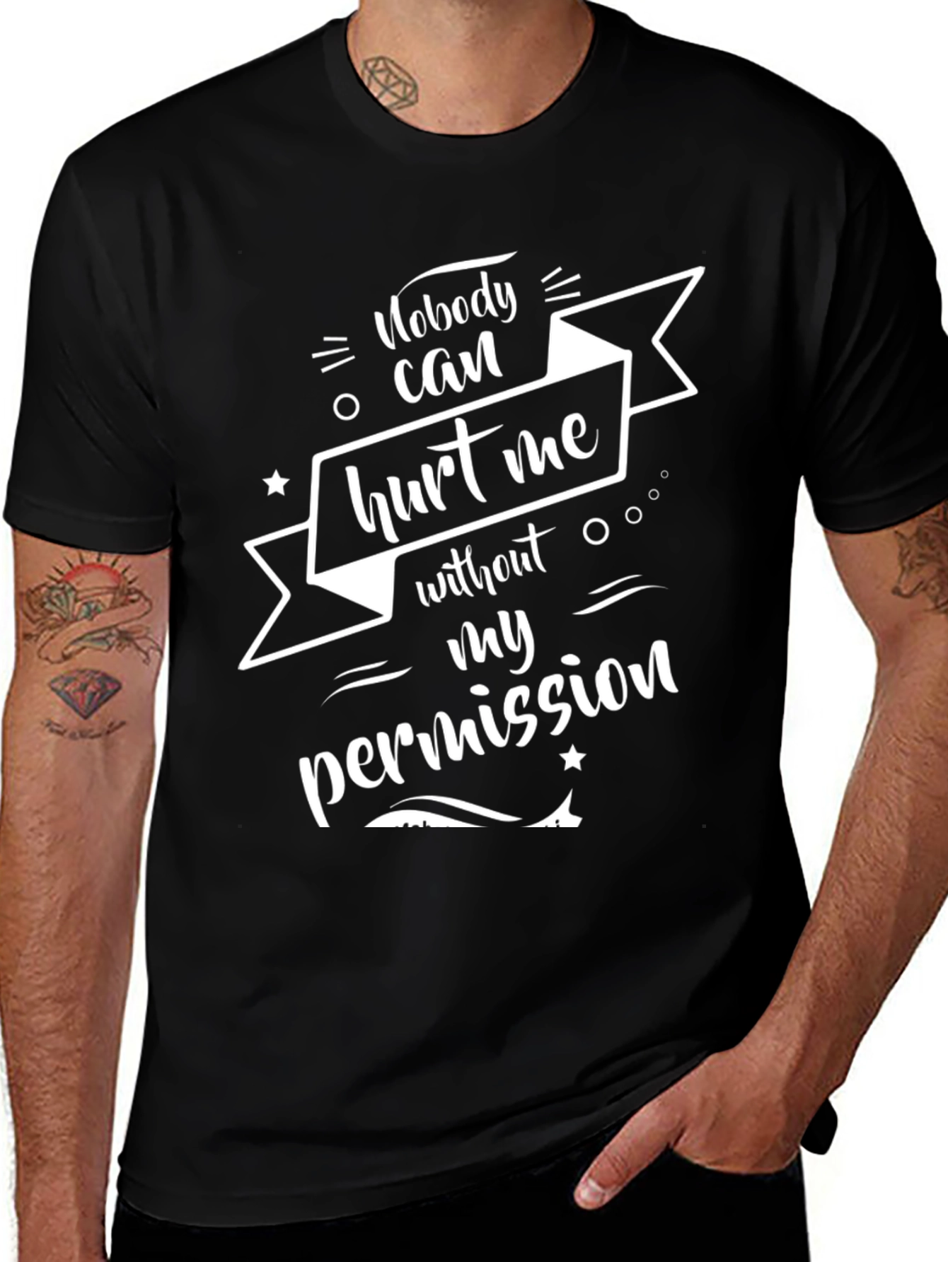 Nobody Can Hurt Me Graphic Tee - Black