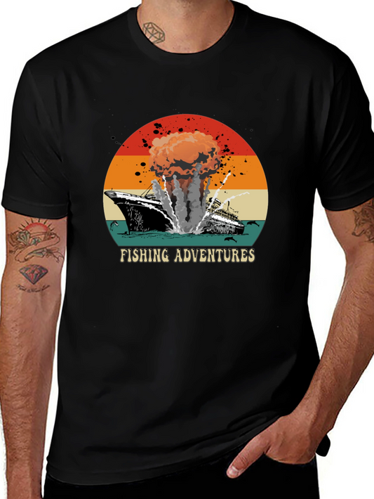 Fishing Adventures Graphic Tee - Retro Style