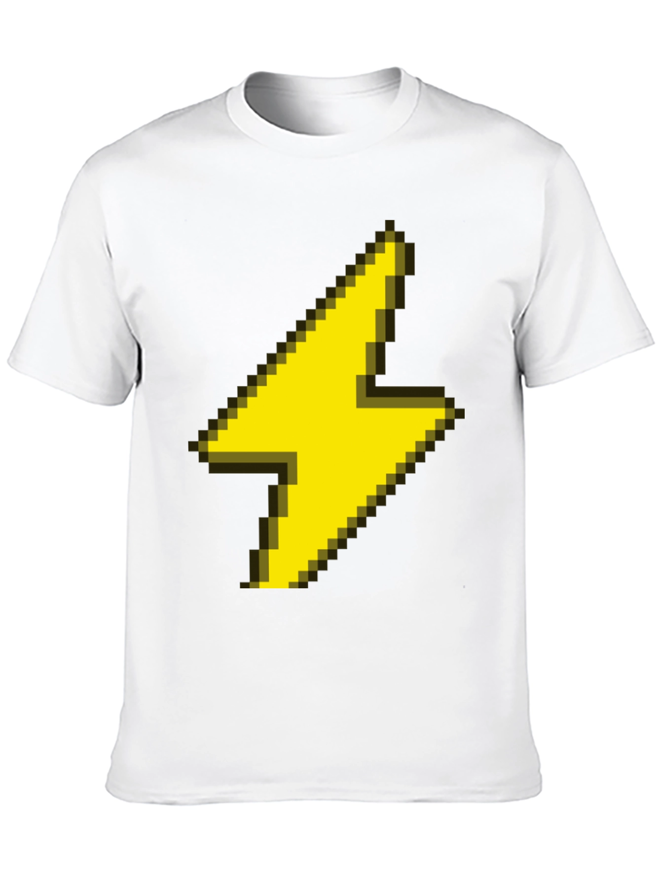 Pixel Lightning Bolt Graphic Tee - Black Casual Shirt
