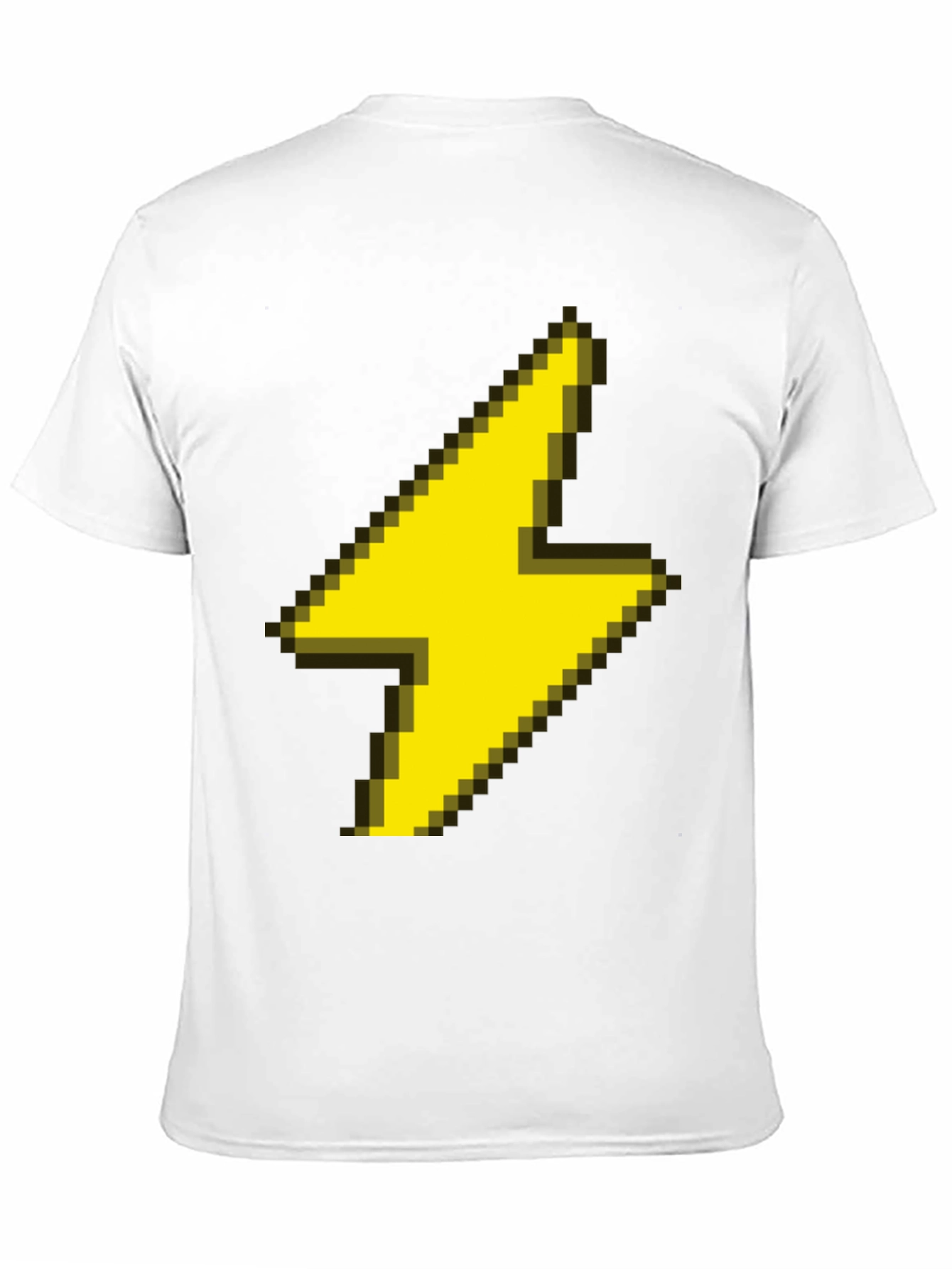 Pixel Lightning Bolt Graphic Tee - Black Casual Shirt