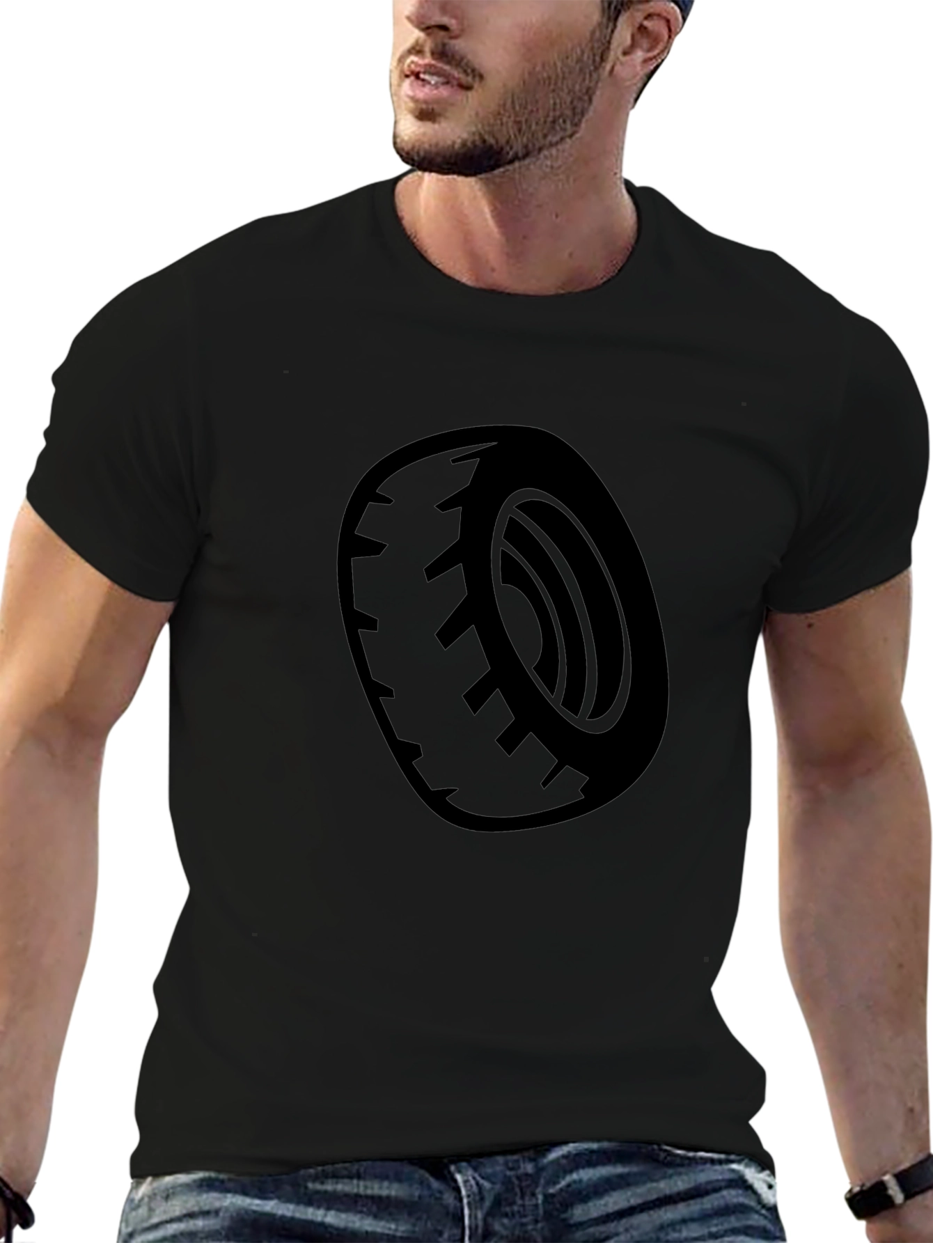 Black Tire Graphic Tee - Casual Style