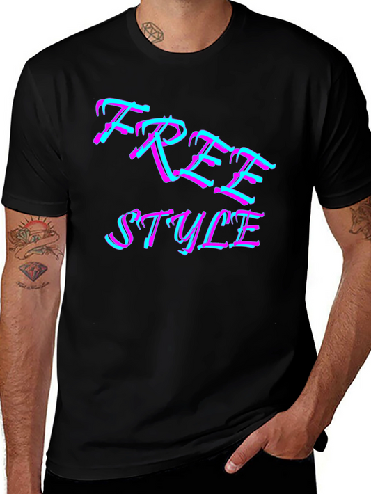 Freestyle Graphic Print Black T-Shirt