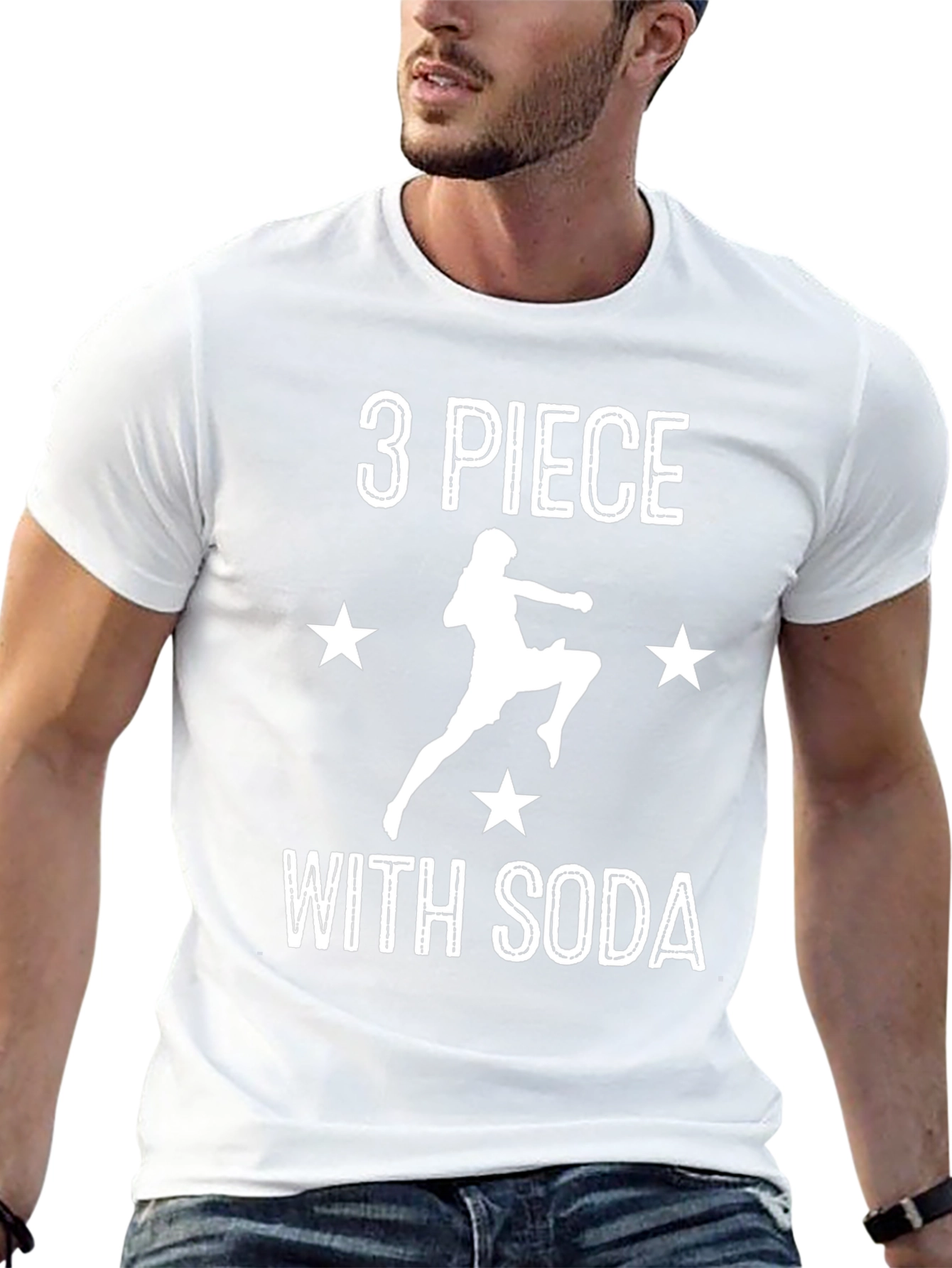3 Piece With Soda Black Graphic Tee