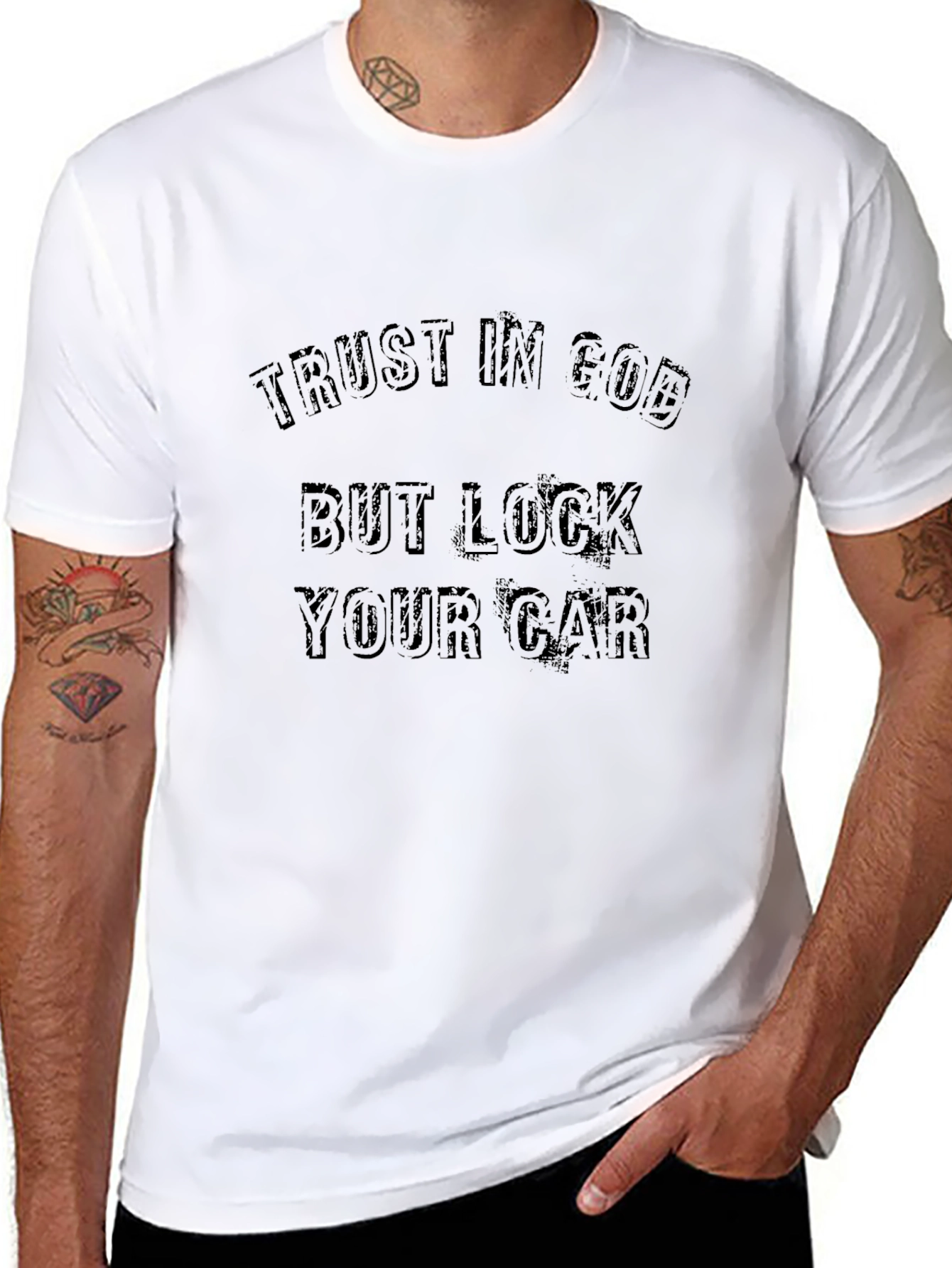 Trust In God But Lock Your Car Graphic Tee