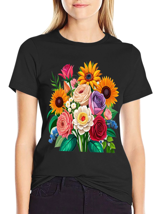 Floral Bouquet Graphic Tee - Mens Casual T-Shirt
