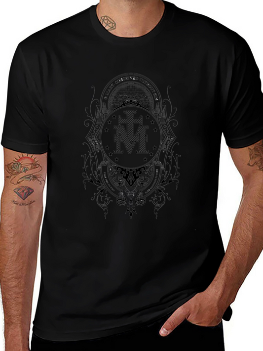 Black Graphic Tee - Religious Symbol