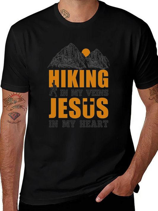 Hiking In My Veins Jesus In My Heart T-Shirt