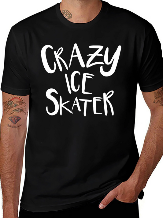 Crazy Ice Skater Black T-Shirt