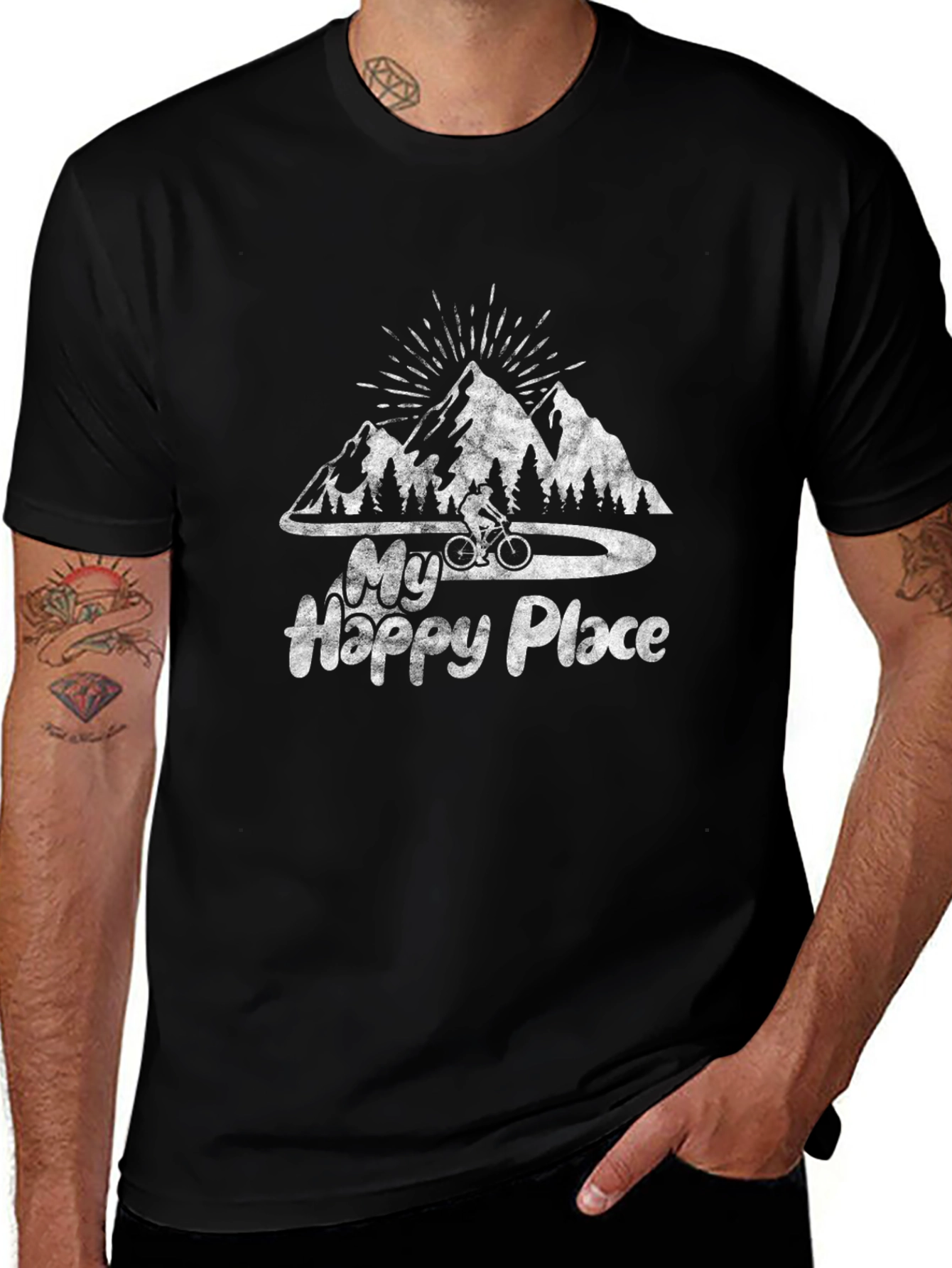 My Happy Place Mountain Biking Graphic Tee
