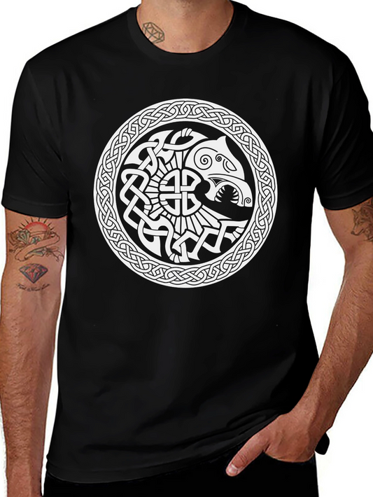 Celtic Knot Wolf Design Black T-Shirt