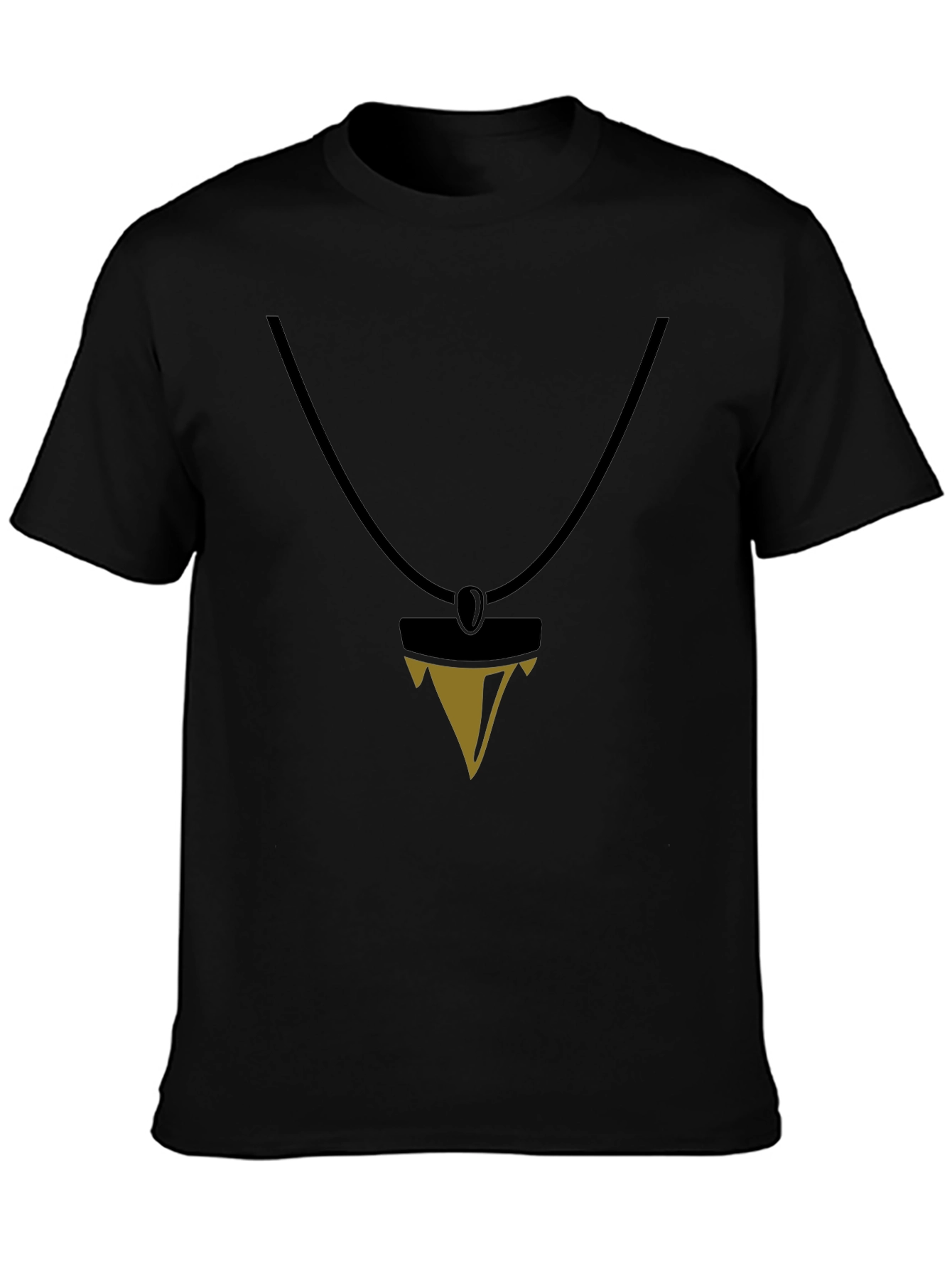 Black T-Shirt with Pendant Design