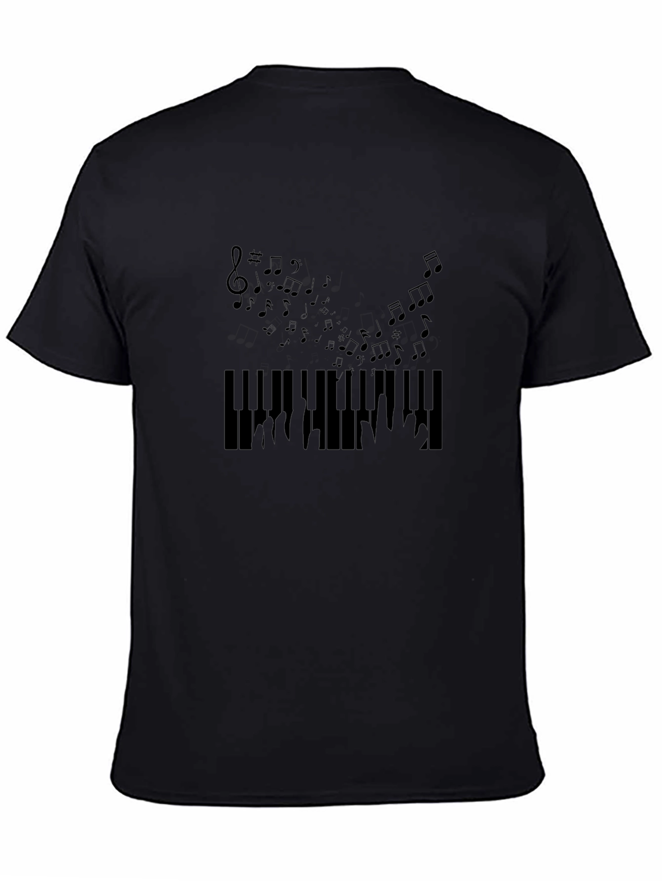 Musical Piano Keys Graphic Tee - Black