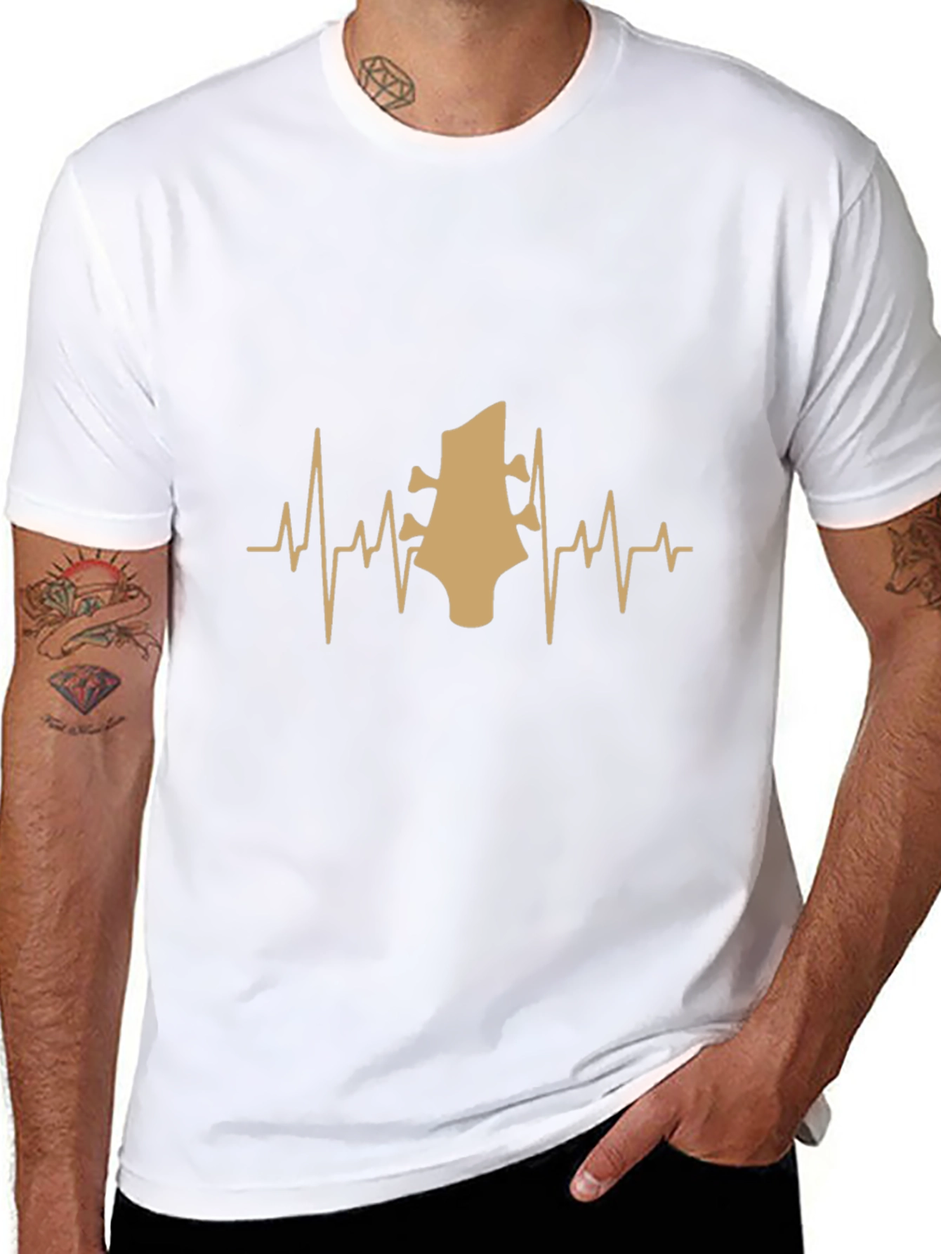 Guitar Heartbeat T-Shirt - Musician Style