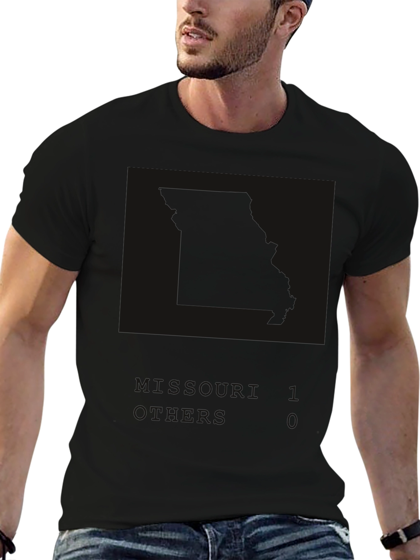 Mens Solid Black Graphic T-Shirt