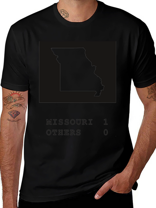 Mens Solid Black Graphic T-Shirt