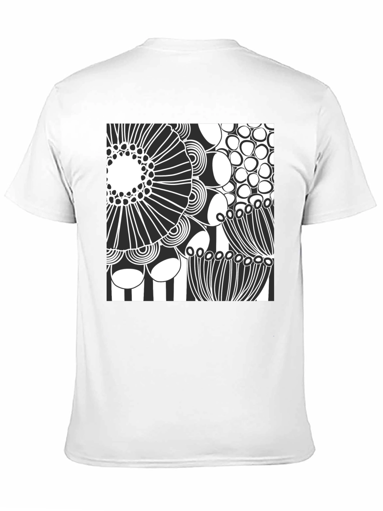 Modern Abstract Graphic Print Black T-Shirt
